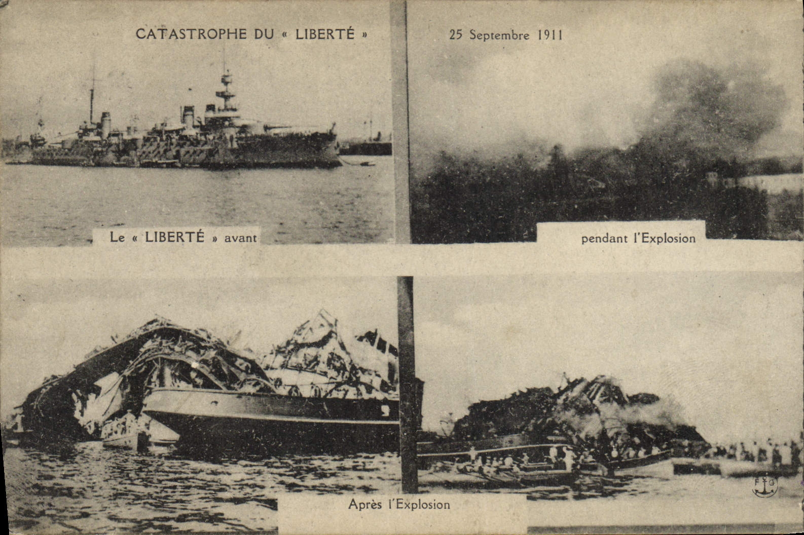 CPA Bateau Catastrophe du Liberte 