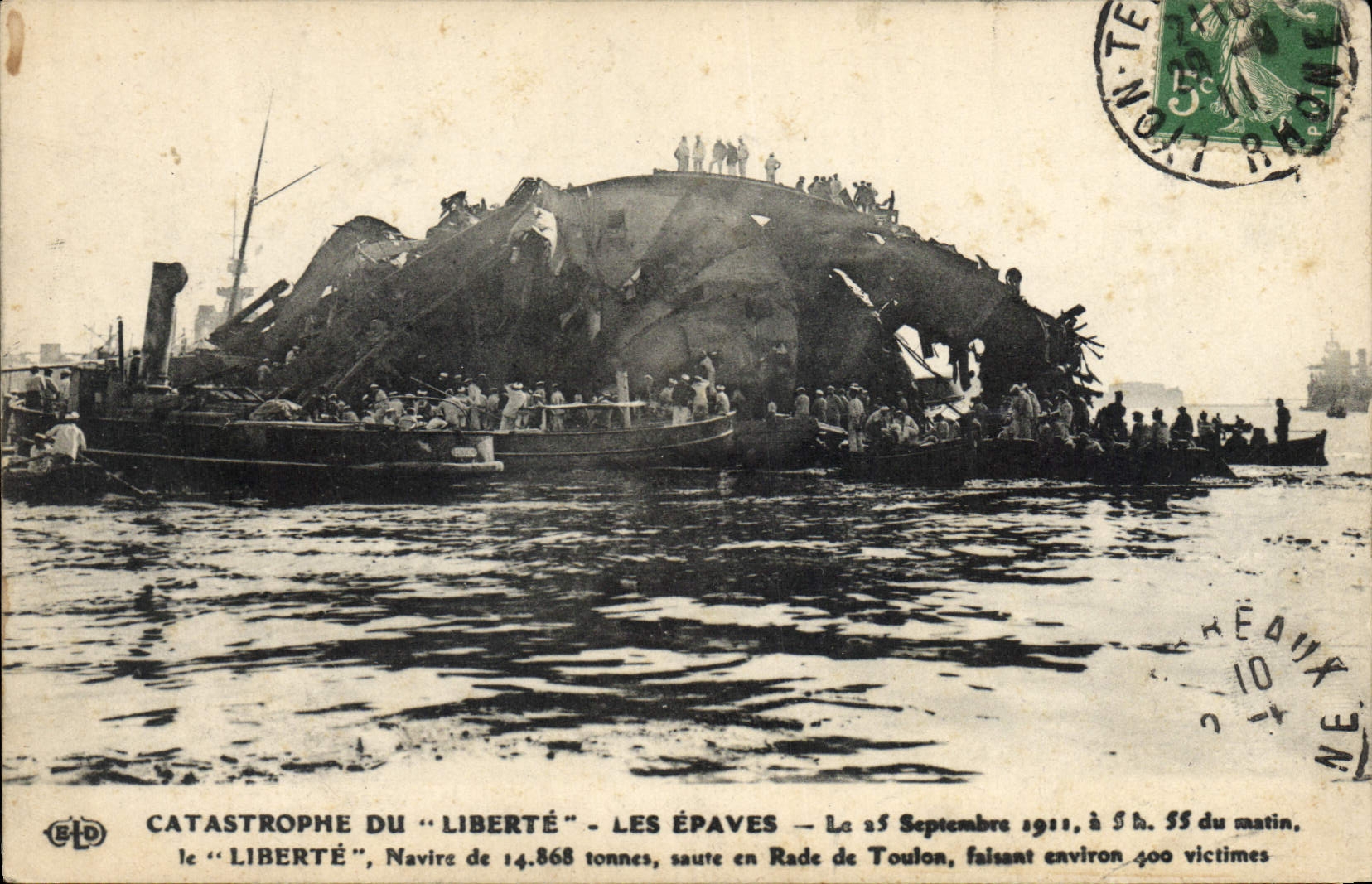 Vintage Postcard Boat Catastrophe of Freedom wrecks