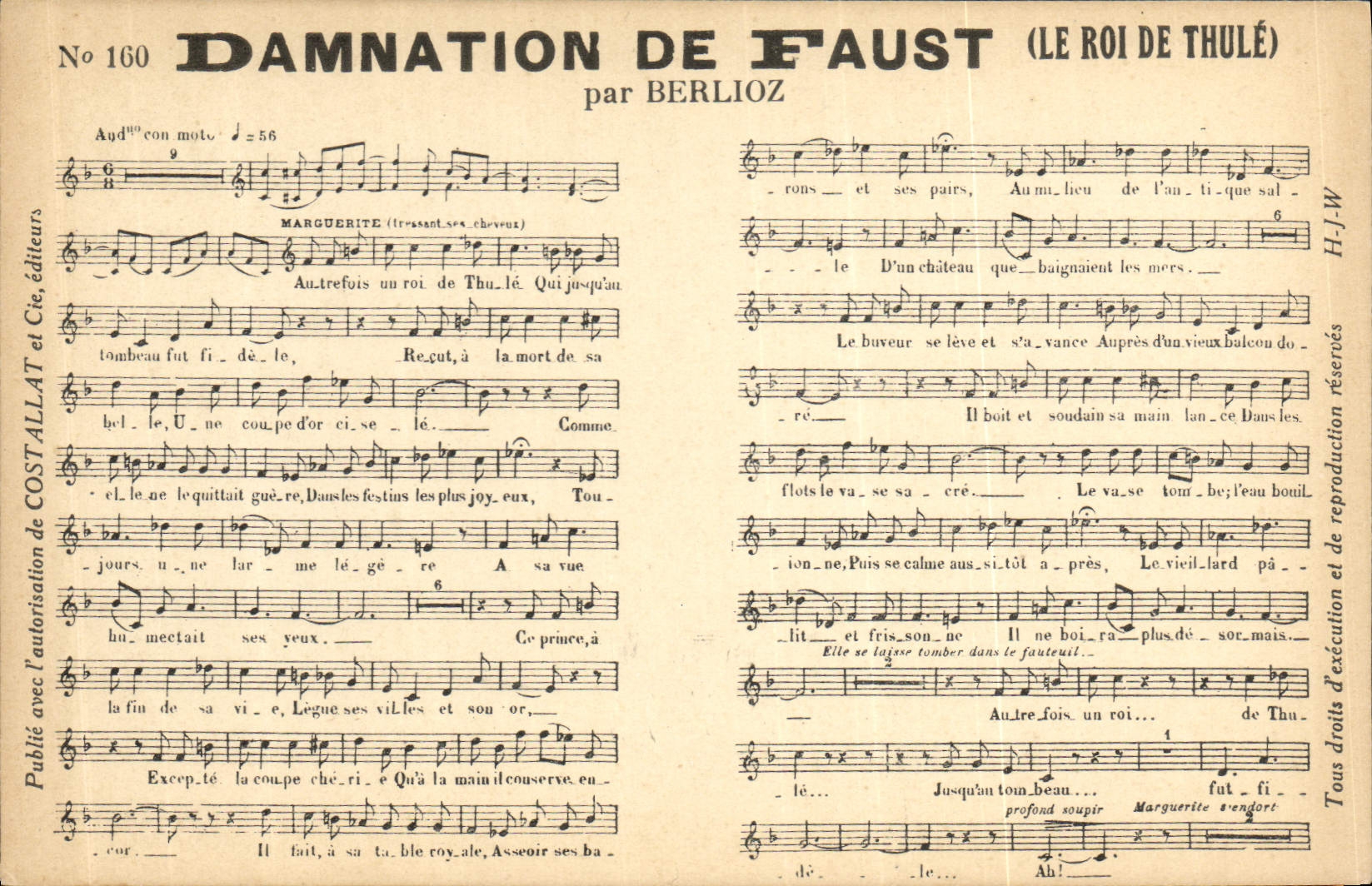 Vintage Postcard Damnation of Faust king de Thule Berlioz