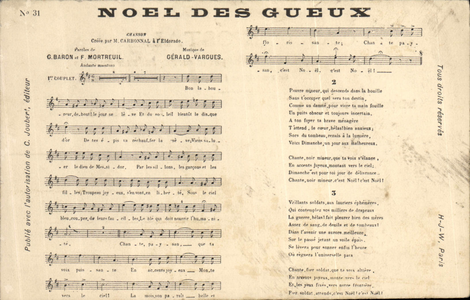 Postal Noel de los Pordioseros Barón Mortreuil Gerald Vargues