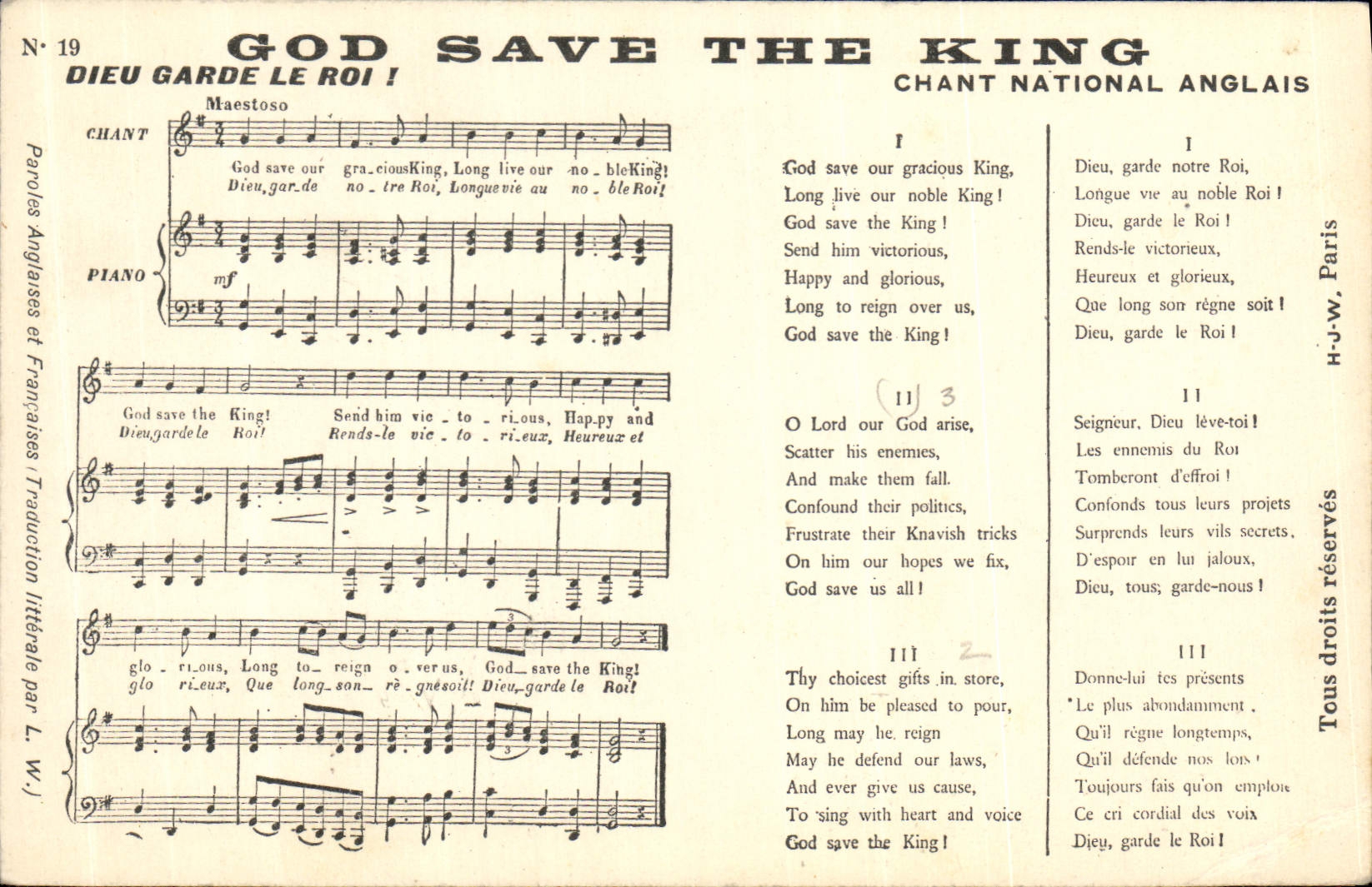 CPA God save the King Chant national anglais 
