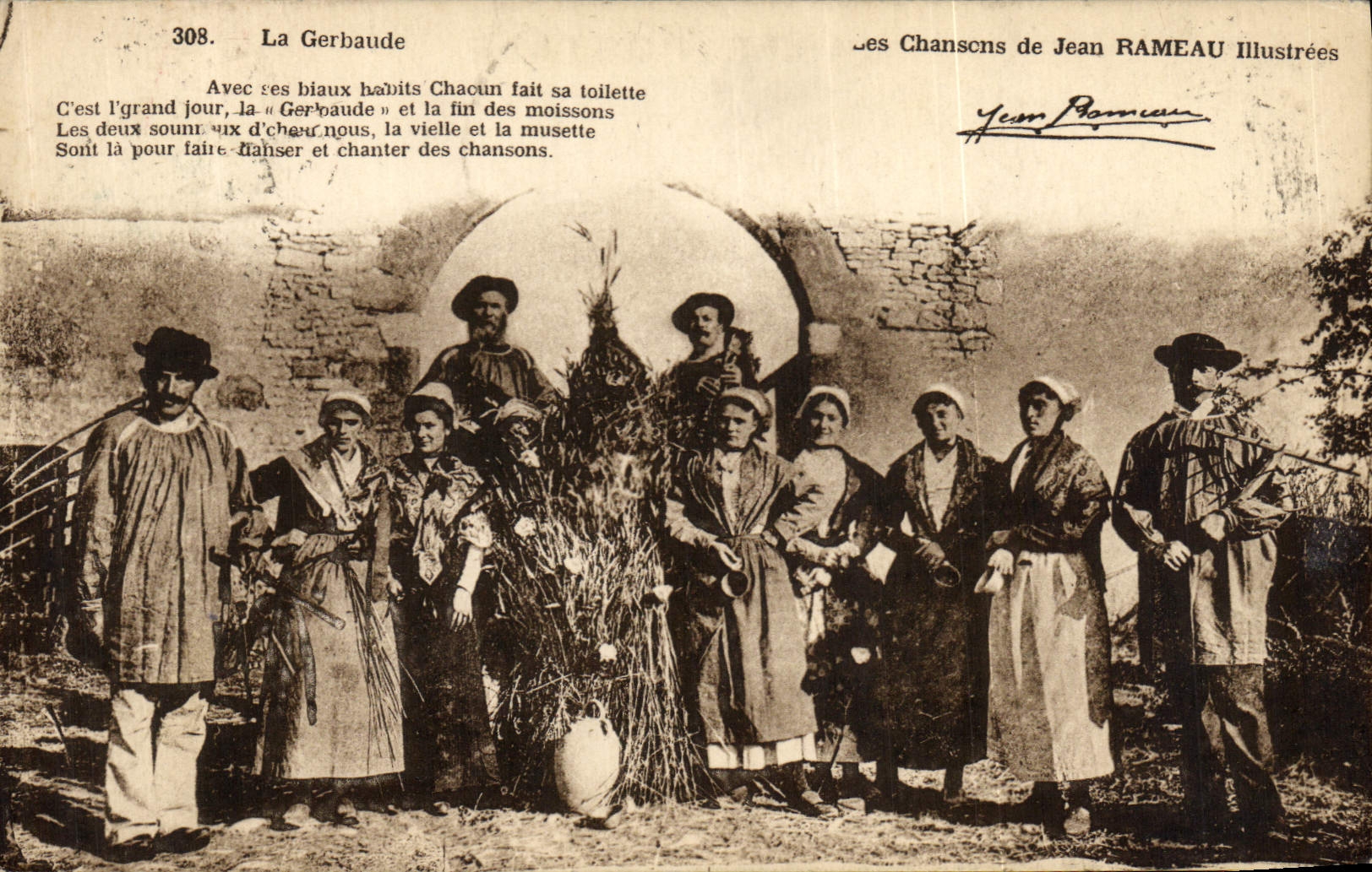 Vintage Postcard songs of Jean Branch Gerbaude