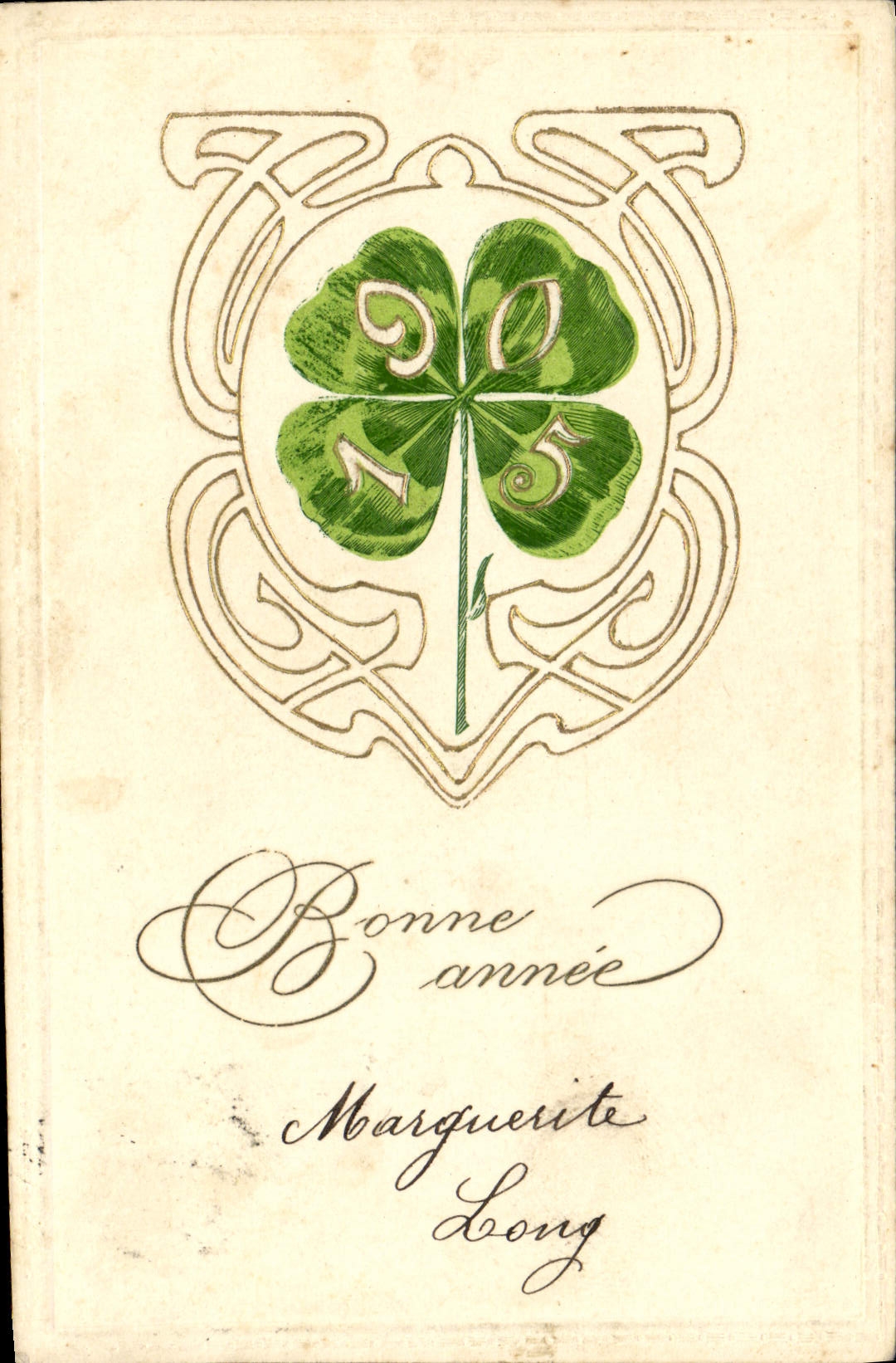 Vintage Postcard Fantasy Flowers Clover Year 1905