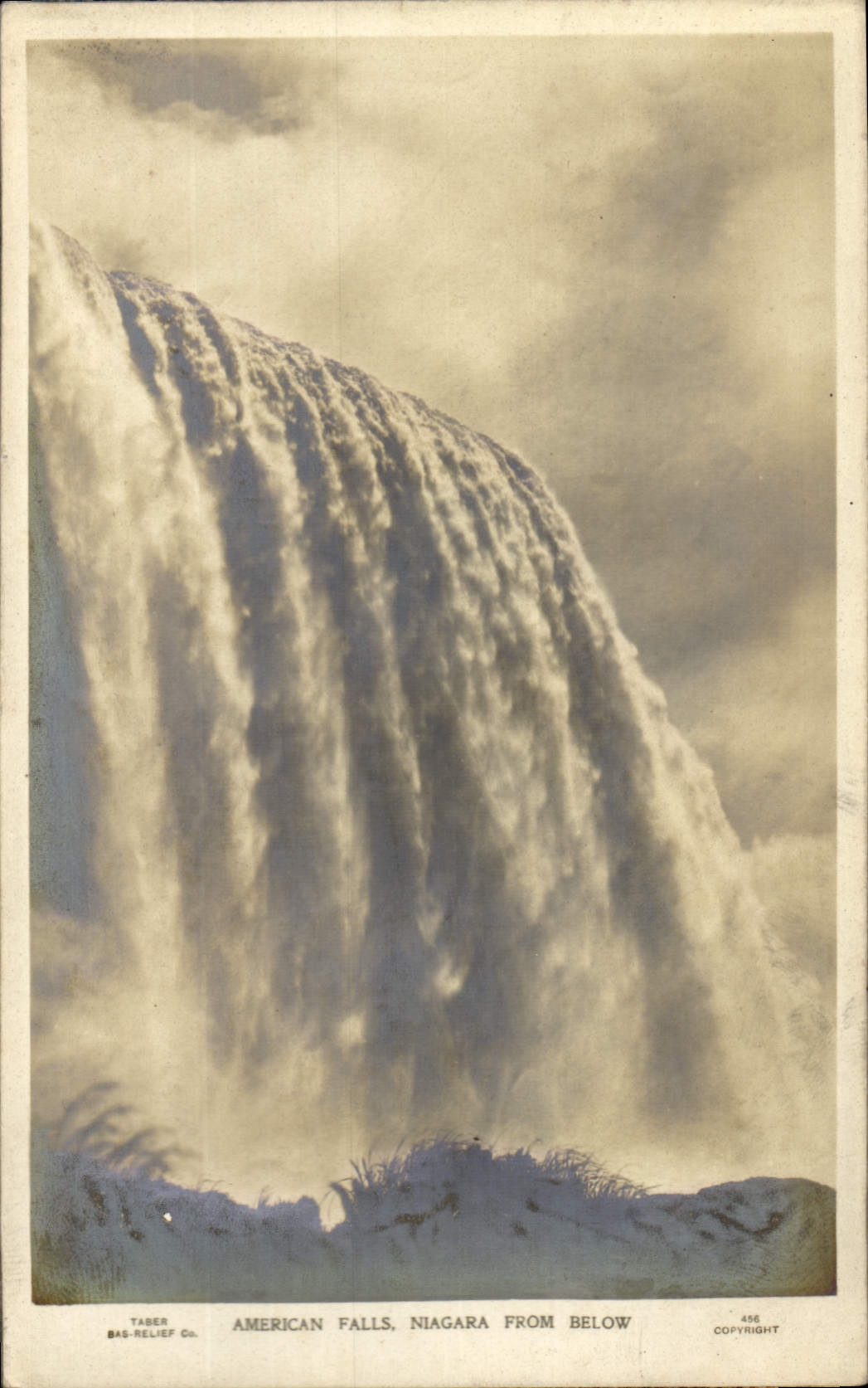 Vintage Postcard American Falls the Niagara from below (in relief)