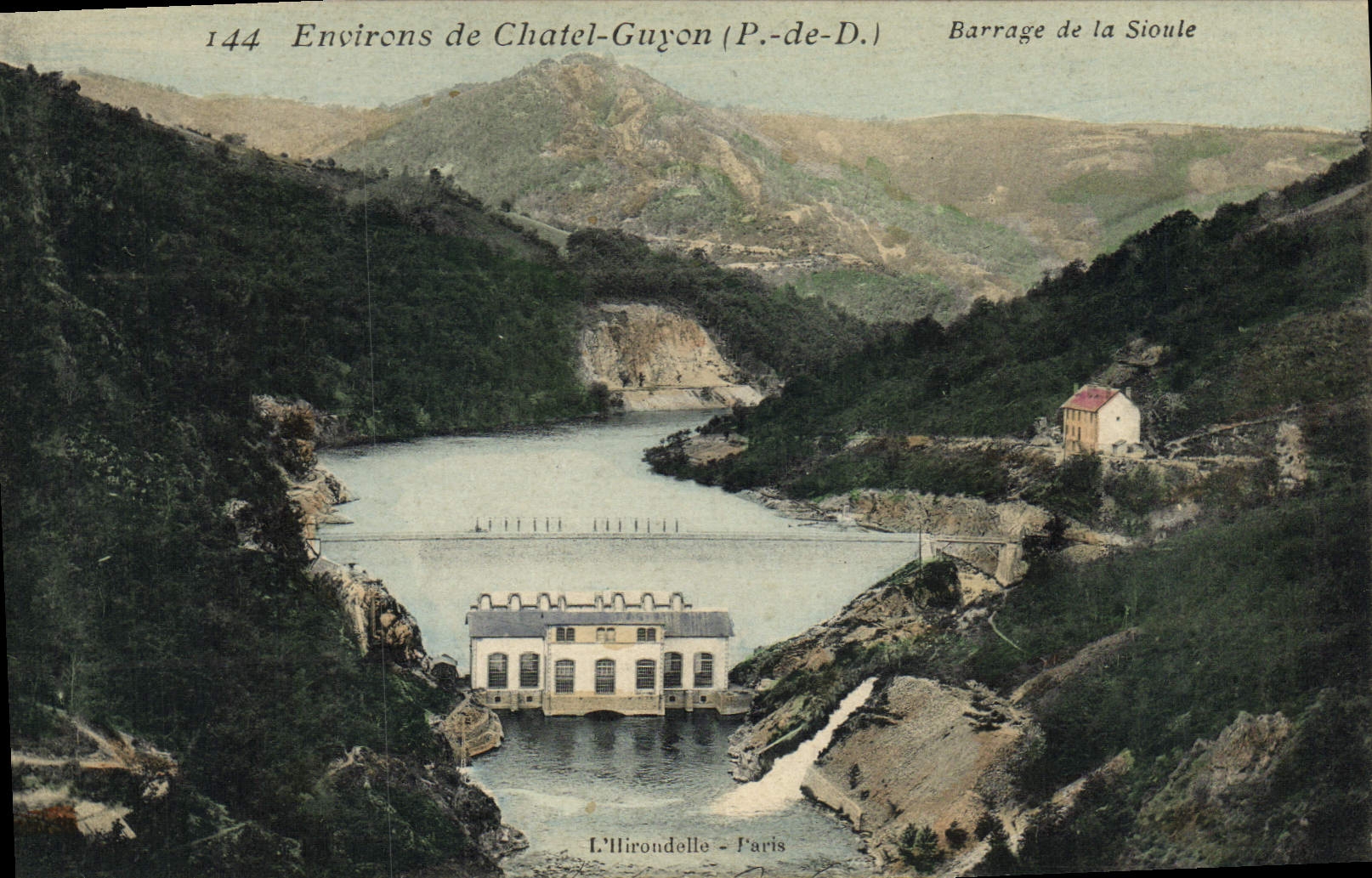 Vintage Postcard Electricity Surroundings of Chatel Guyon Stopping of Sioule
