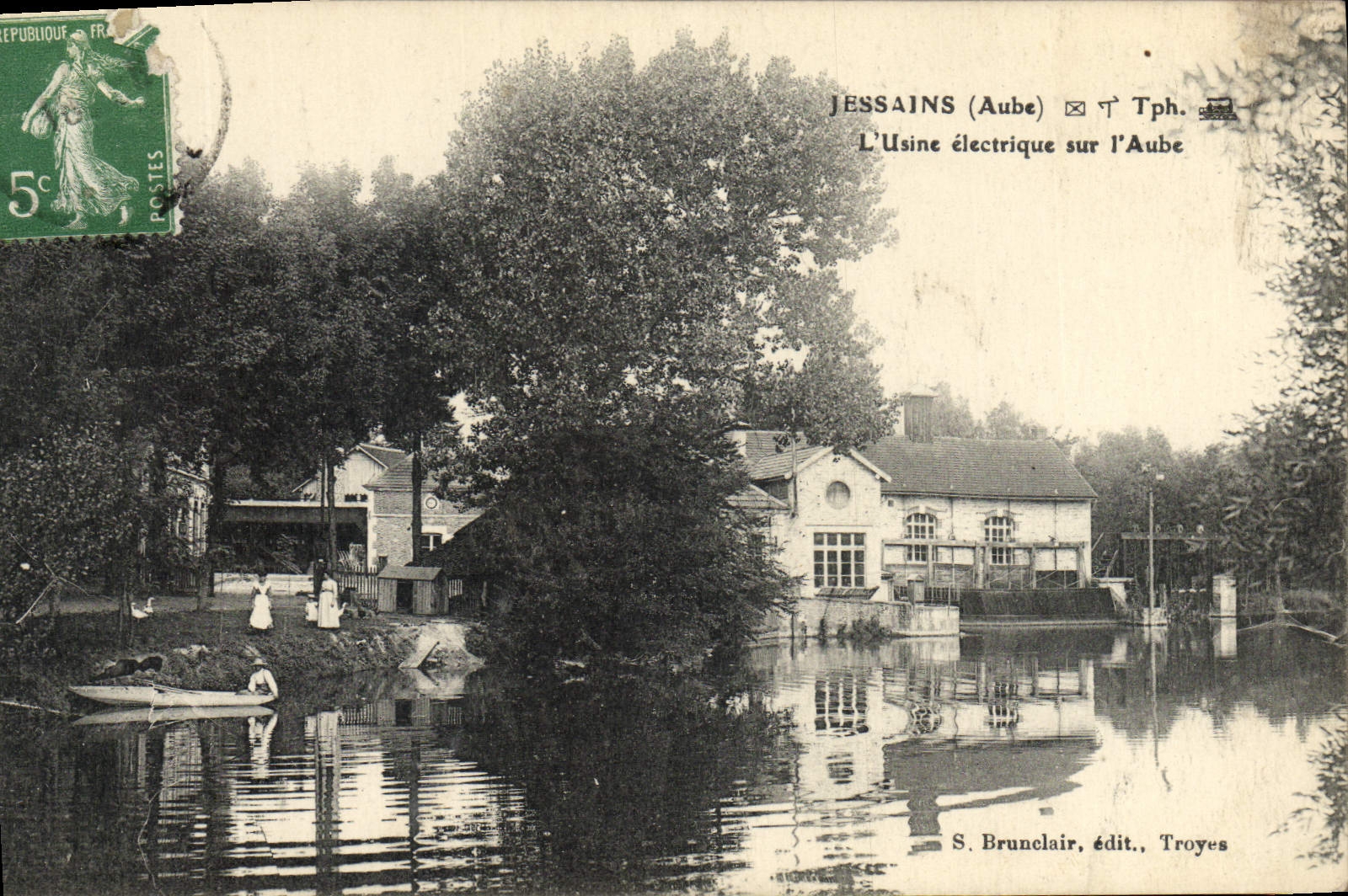 CPA Electricite Jessains L'usine electrique sur l'Aube
