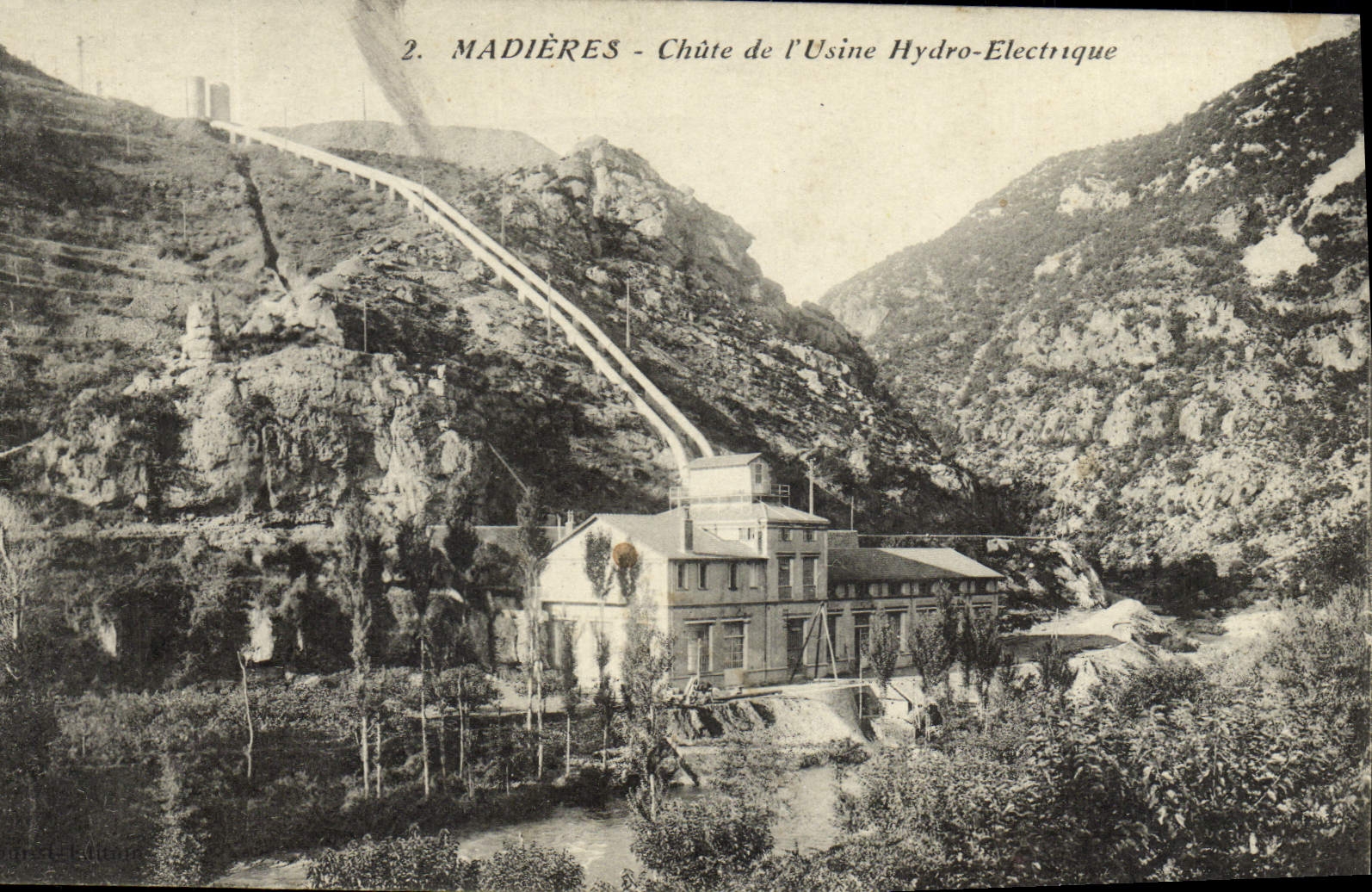 Vintage Postcard Electricite Madieres Falls of the electric hydro factory