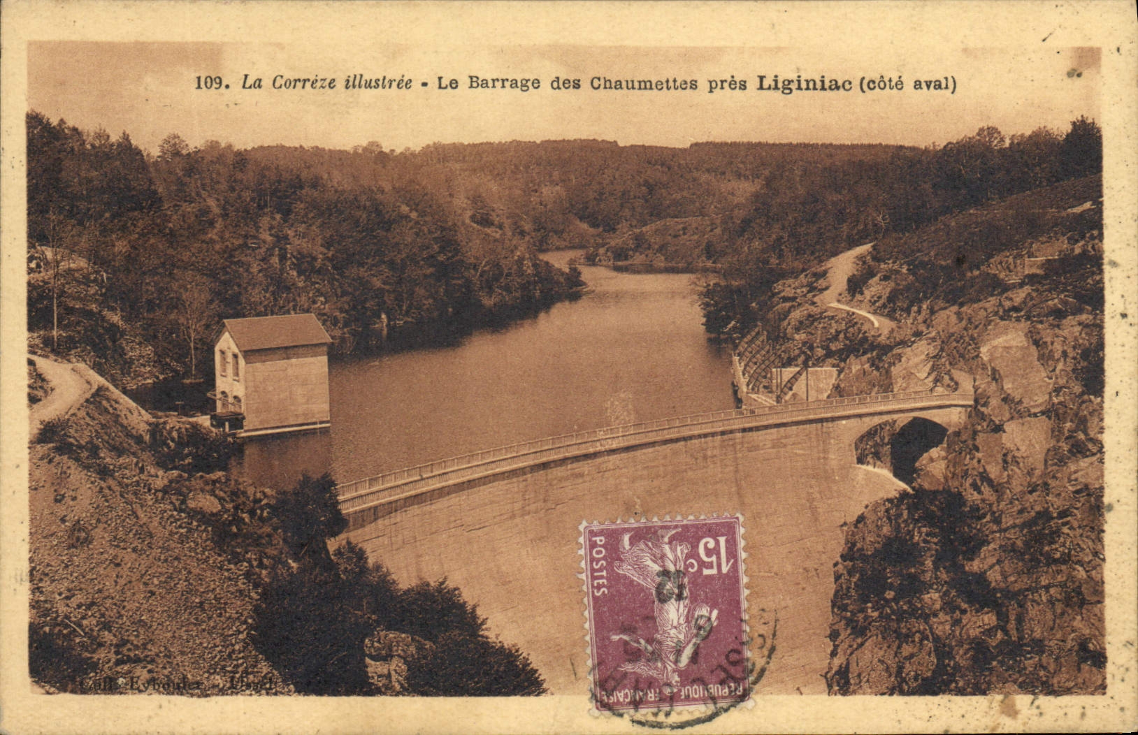 CPA Electricite Le barrage des Chaumettes pres Liginiac Correze