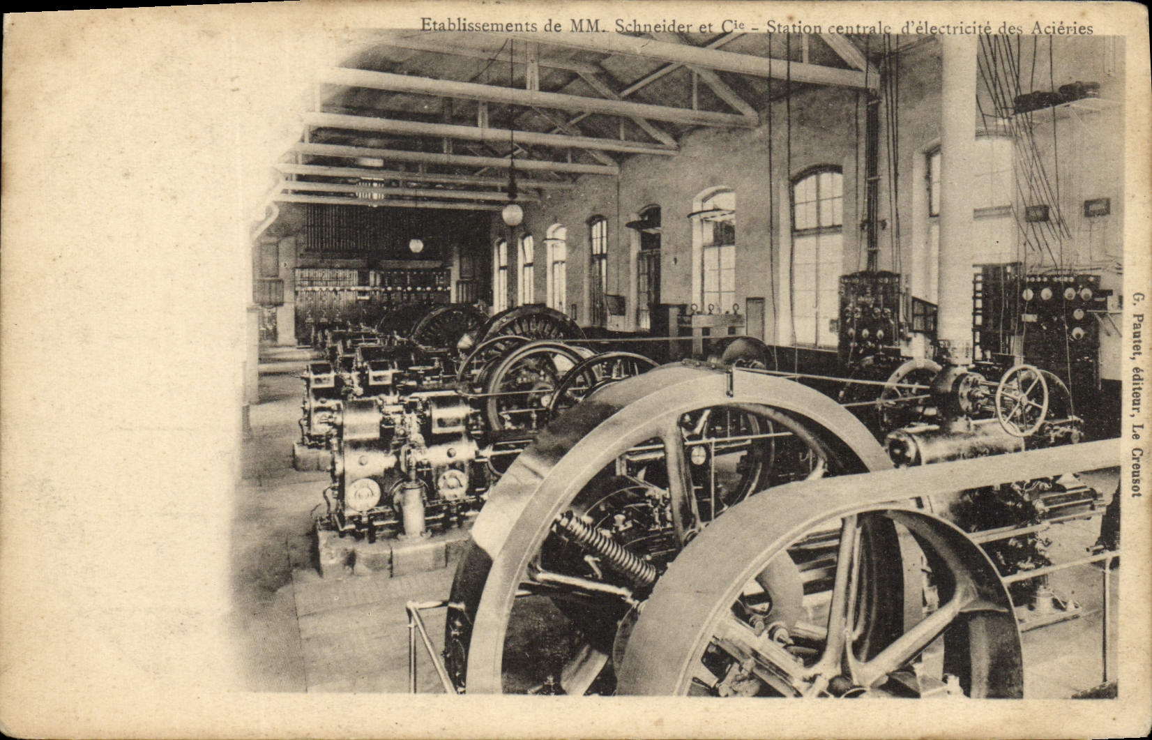 Vintage Postcard Electricity Establishments of MM Schneider and Co central Station of electricity of the steel-works