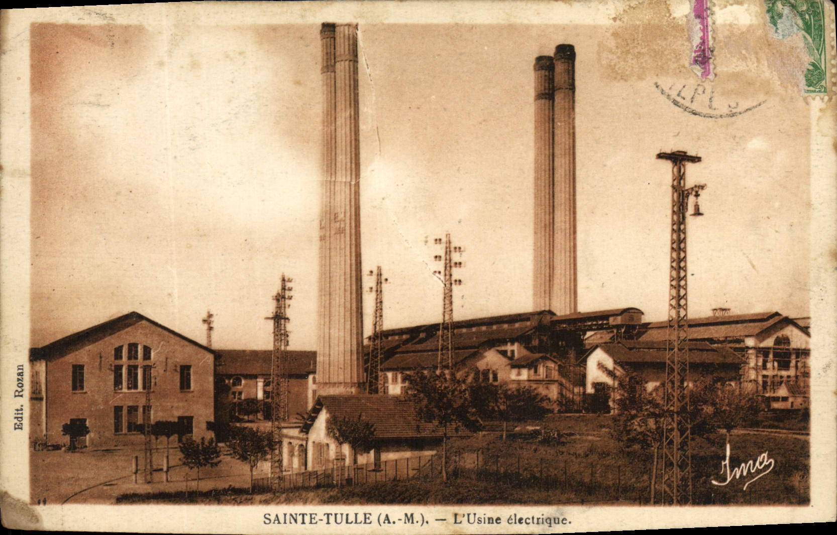 Vintage Postcard Electricity Saint Tulle the electric factory