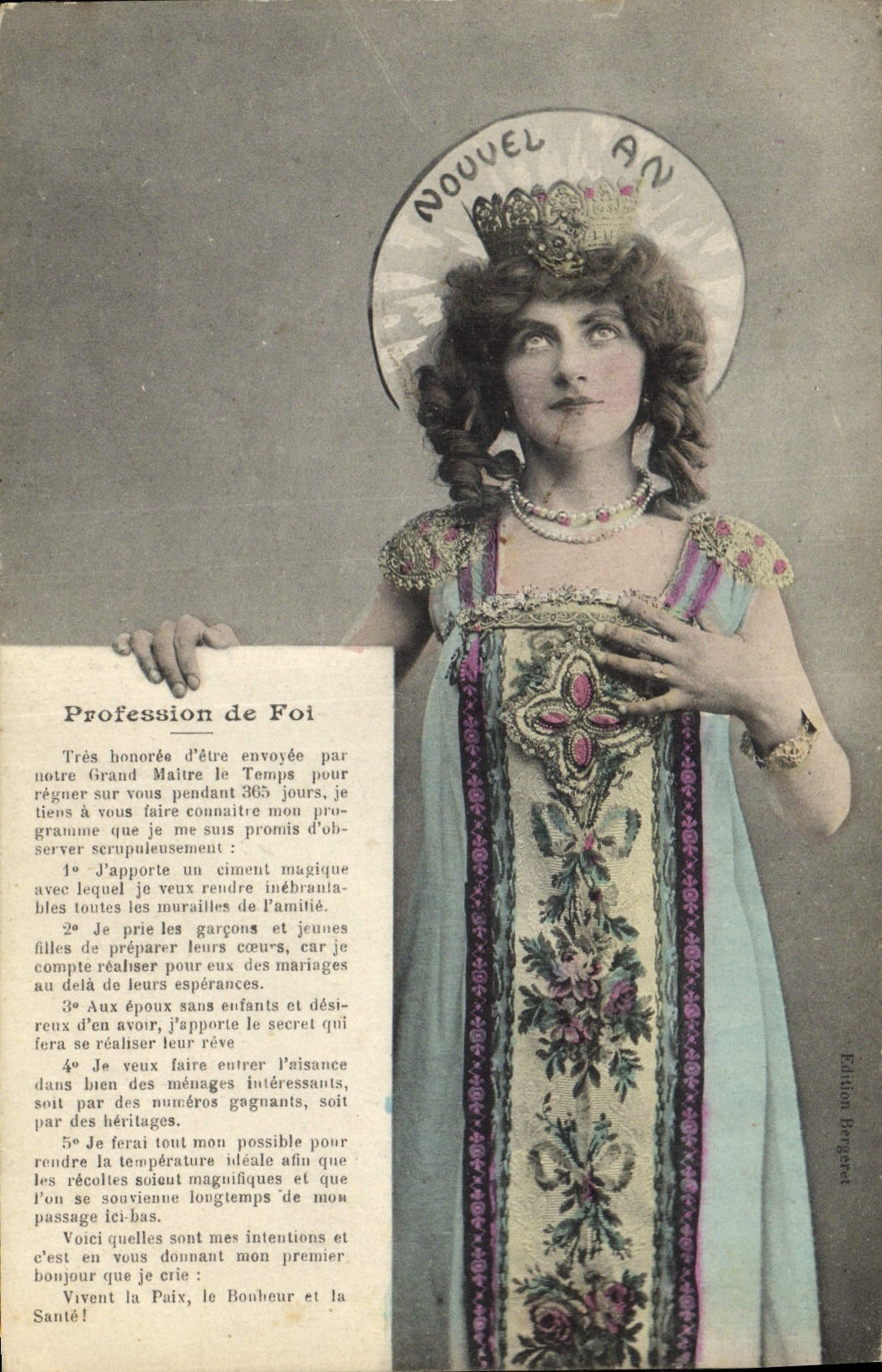 Vintage Postcard Fantasy Woman Profession of faith
