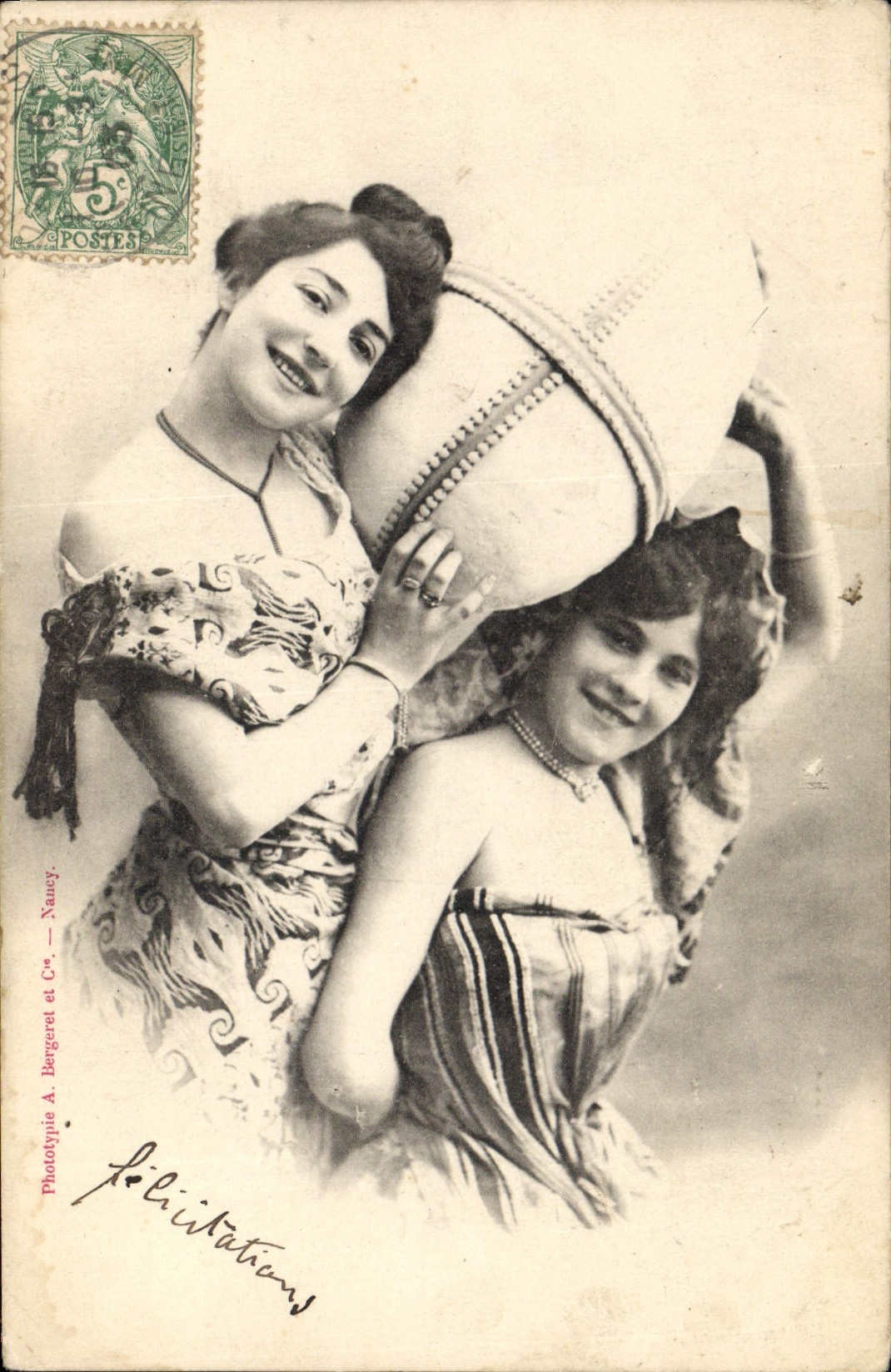 Vintage Postcard Fantasy Woman Easter Egg