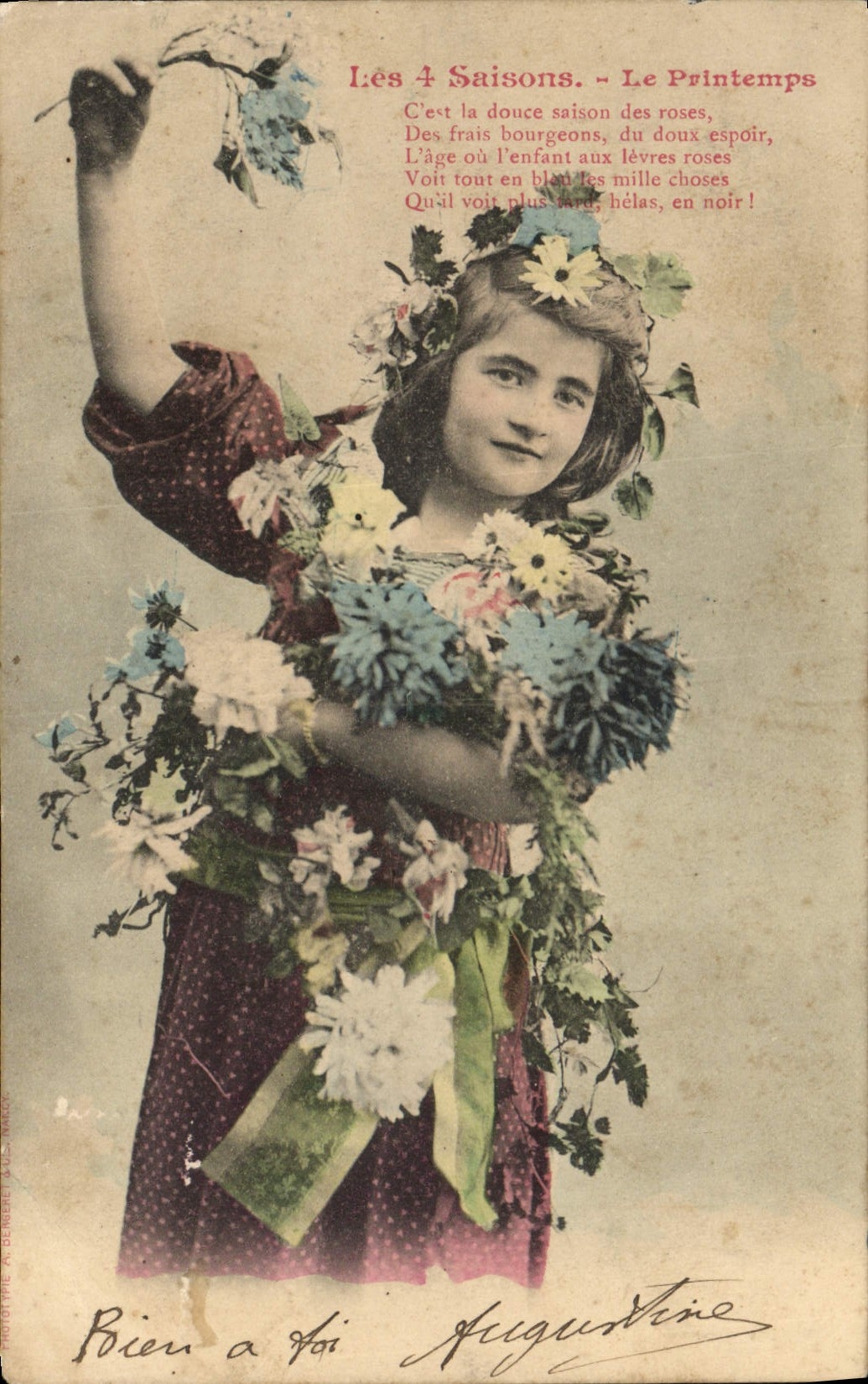 CPA Fantaisie Enfant LEs 4 Saisons Le Printemps 