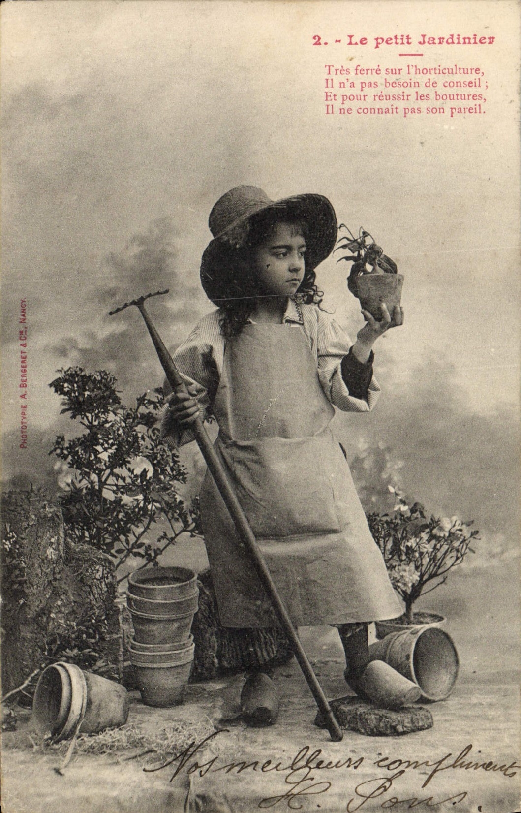 CPA Fantaisie Enfant Le petit jardinier 