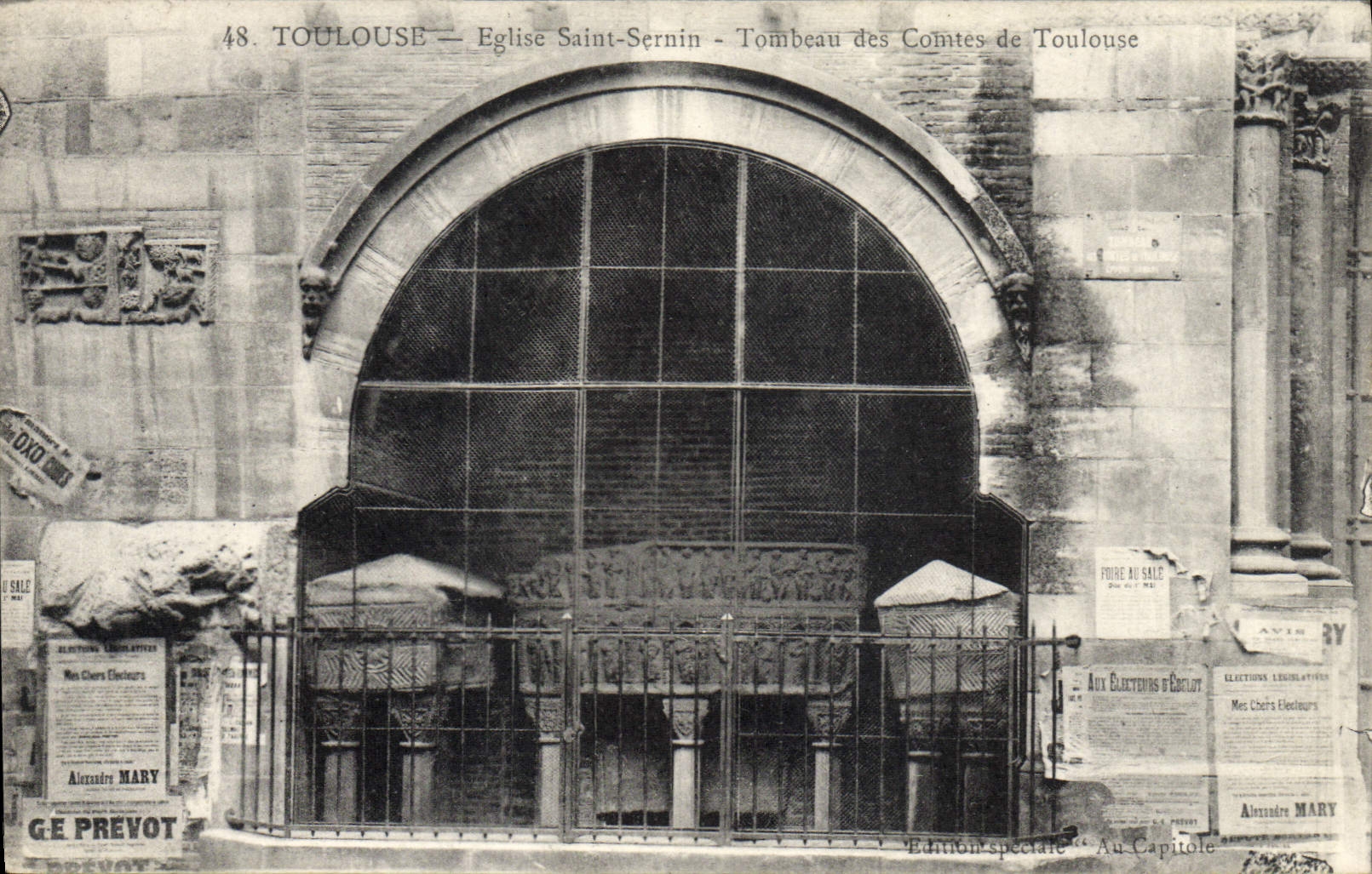 Vintage Postcard Toulouse Church Saint Sernin Tomb of the Counts de Toulouse