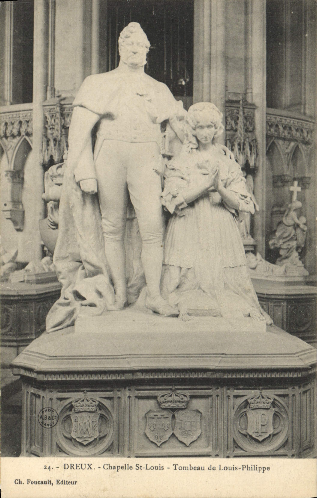 Vintage Postcard Dreux Vault Saint Louis Tomb of Louis Philippe