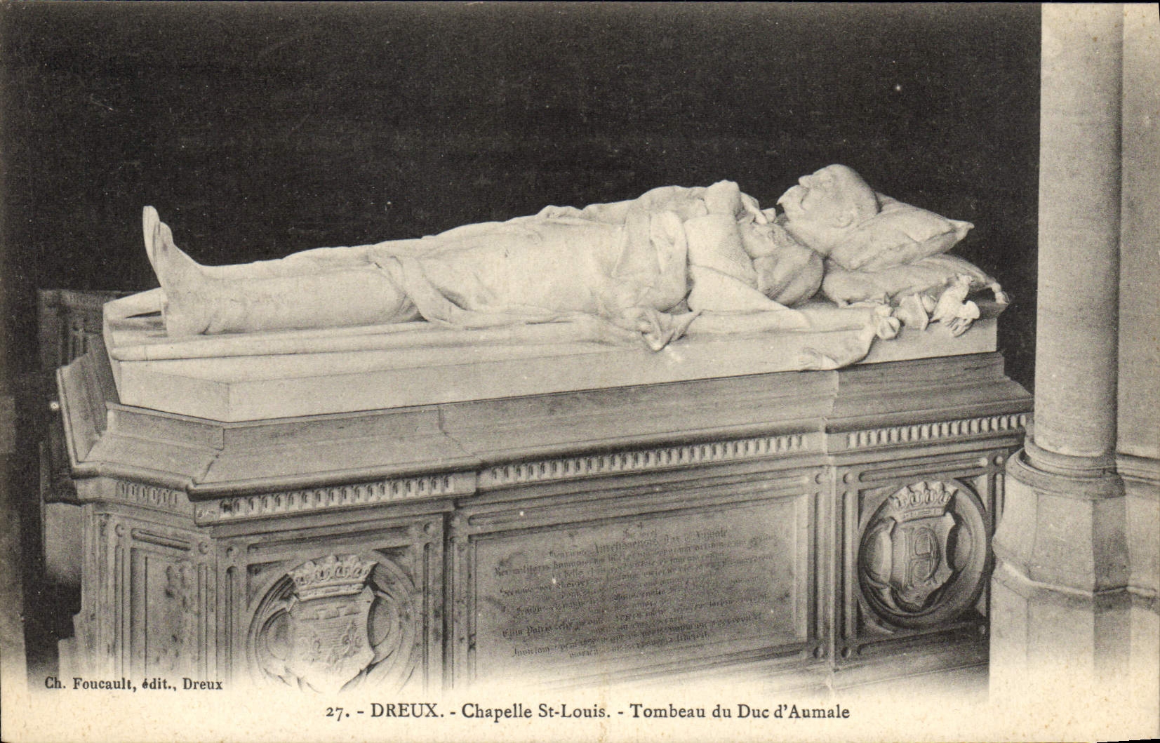 Vintage Postcard Dreux Vault Saint Louis Tomb of the duke of Aumale