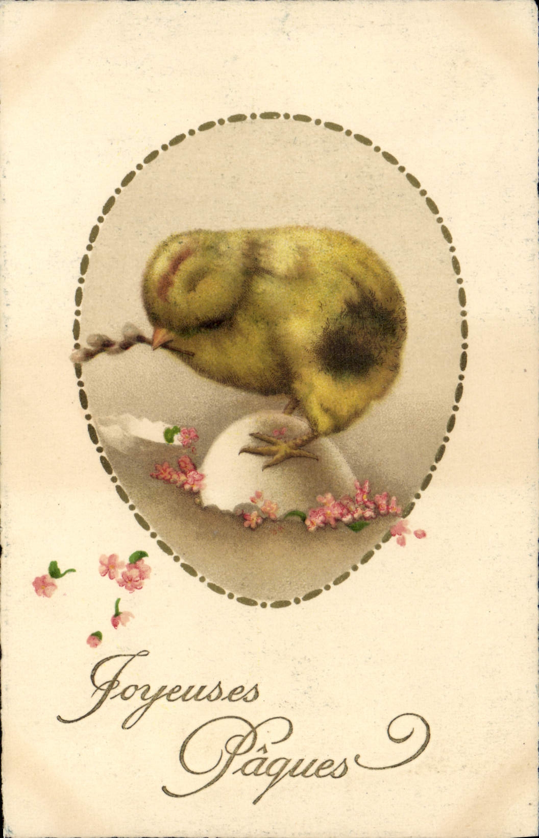 CPA Poussin Paques 