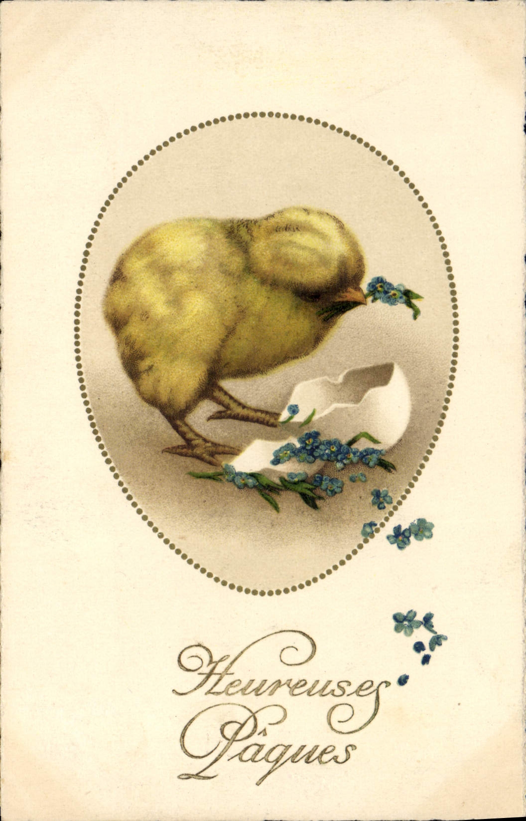 CPA Poussin Paques 