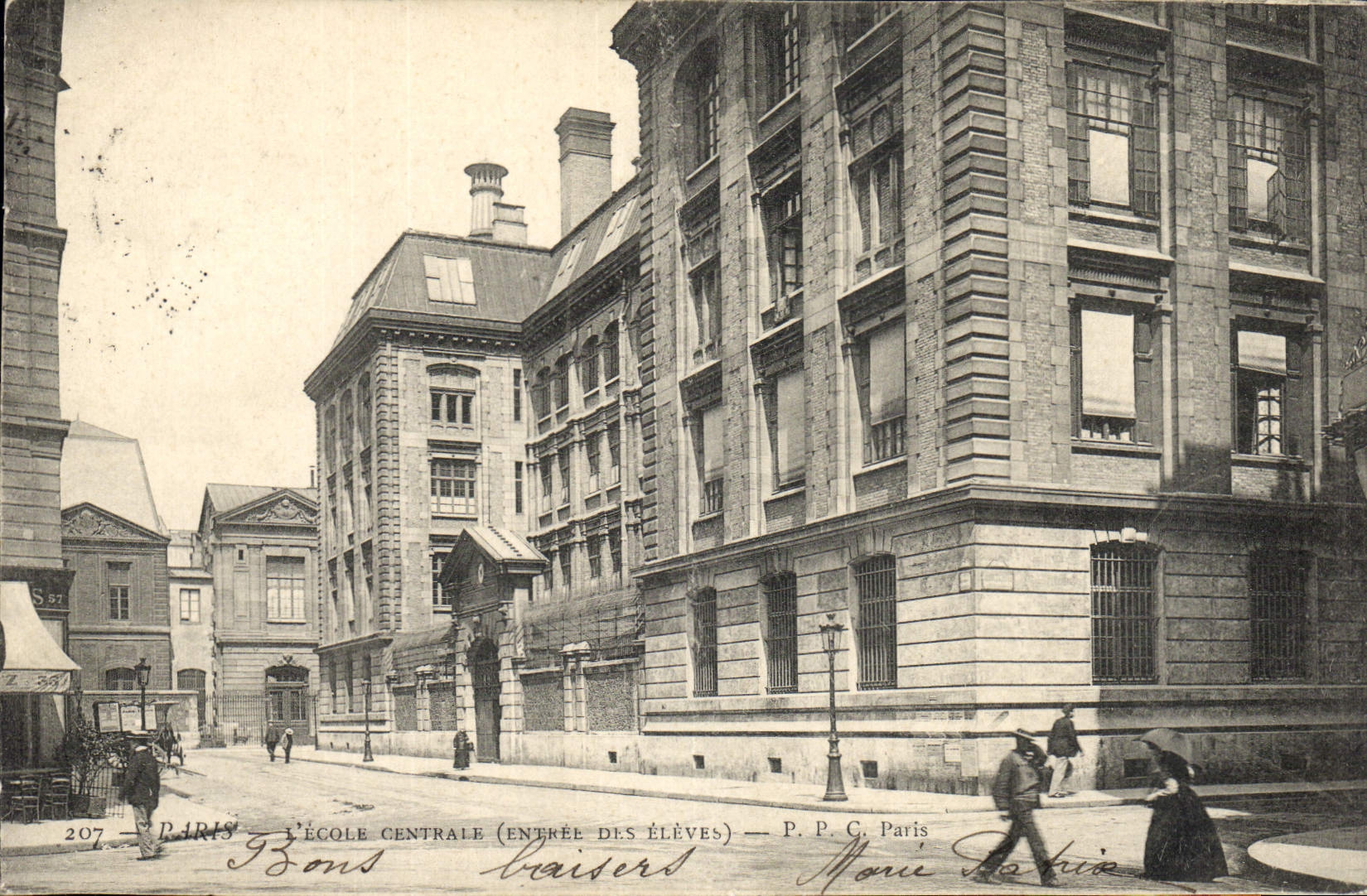 Vintage Postcard Central School Entry of Raised Paris