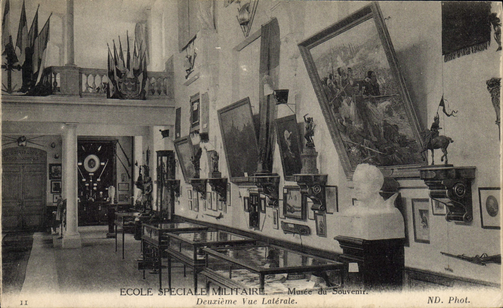 Vintage Postcard Special School Military Museum of the memory Second side Sight Militaria