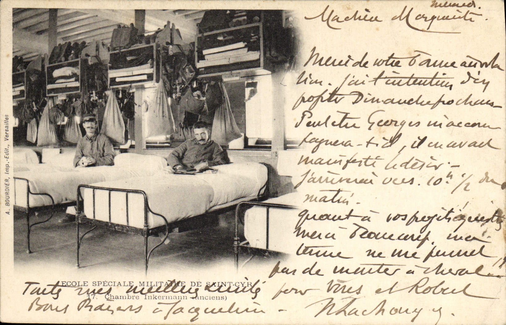 Military Vintage Postcard special School of Saint Cyr Room Inkermann (old) Militaria