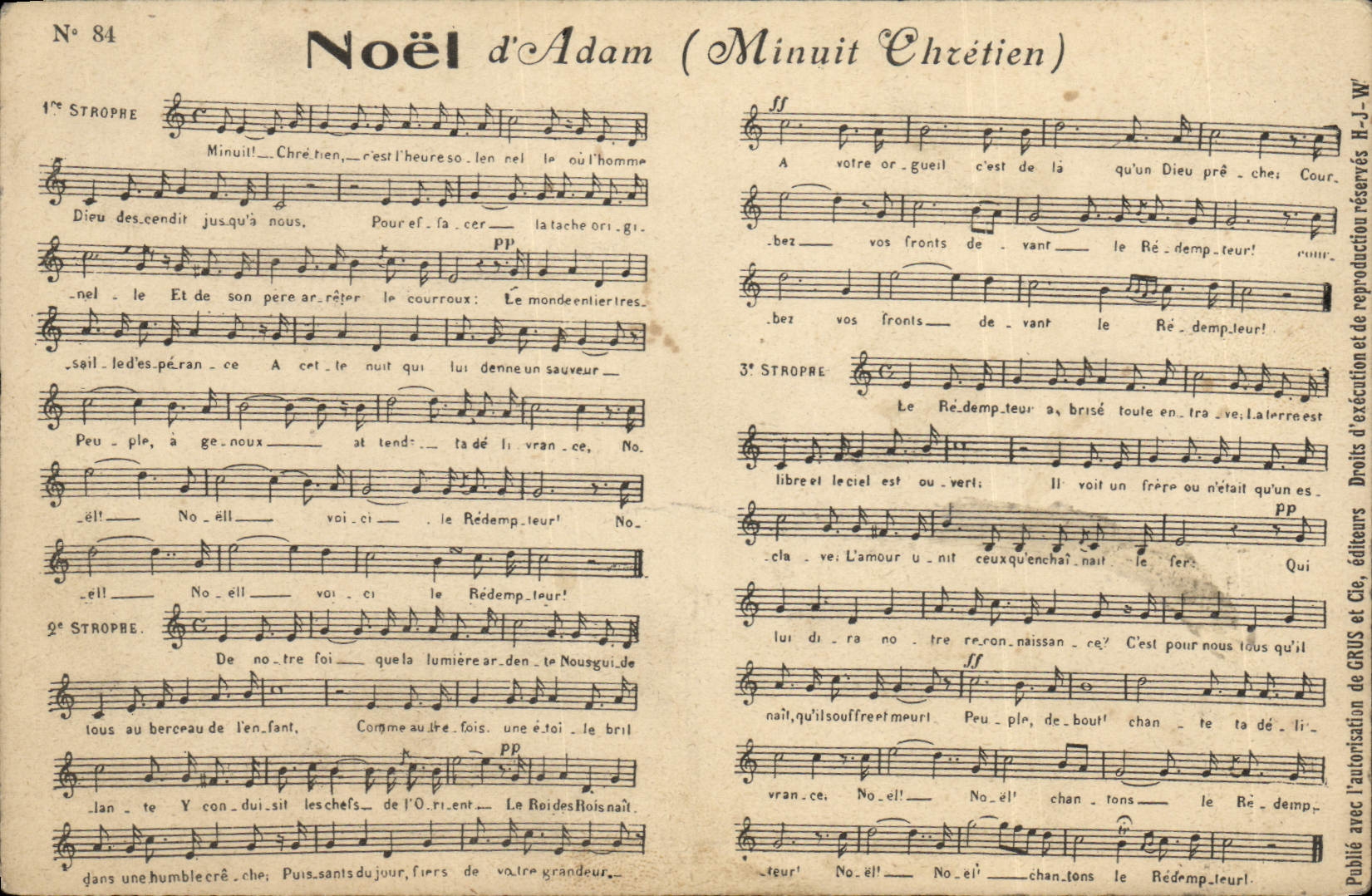 CPA Noel d'Adam Minuit chretien 