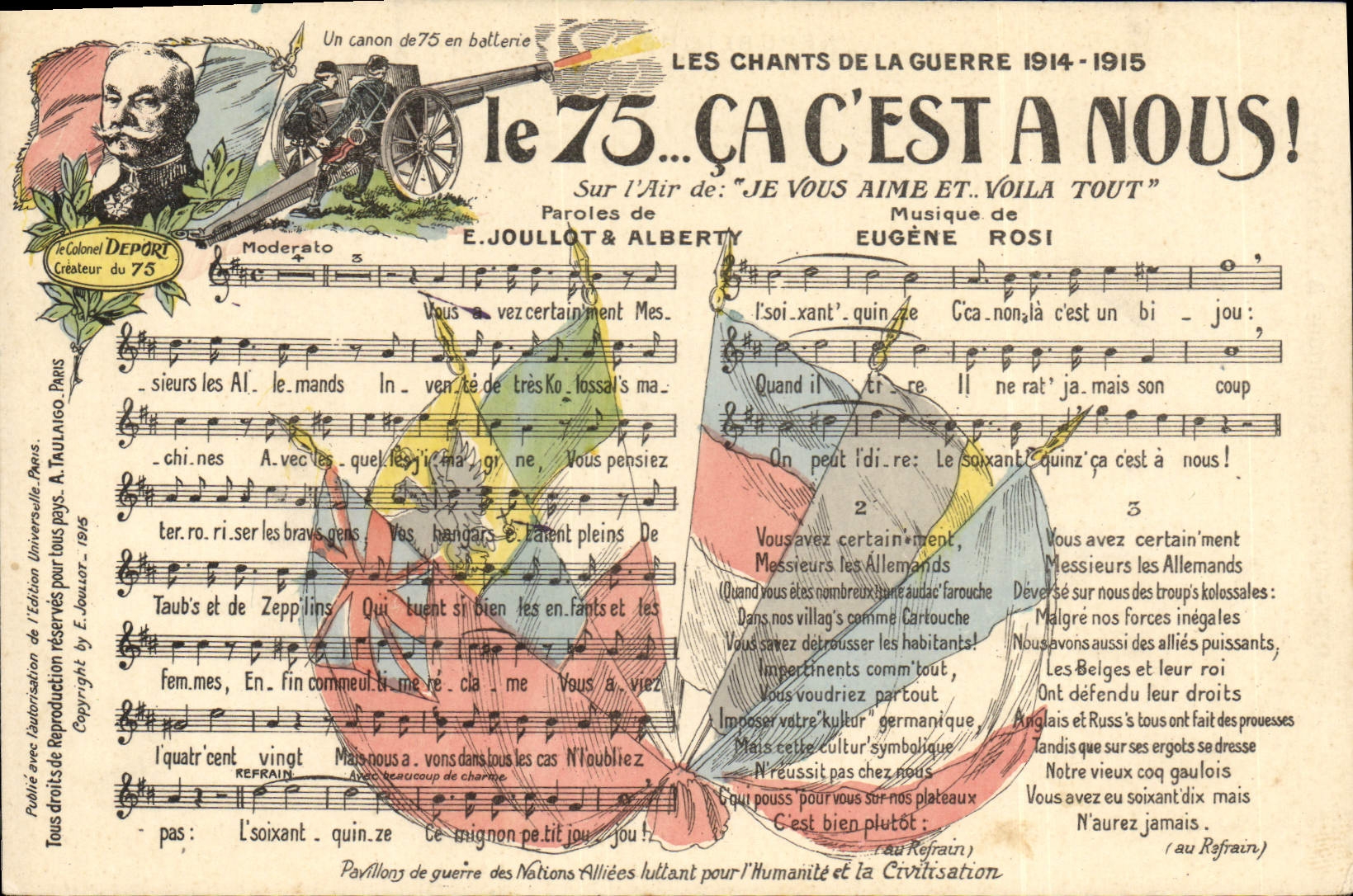 Postal El 75 Ca Ca es nosotros! Joullot Alberty Eugene Rosi Colonel Retraso Militaria