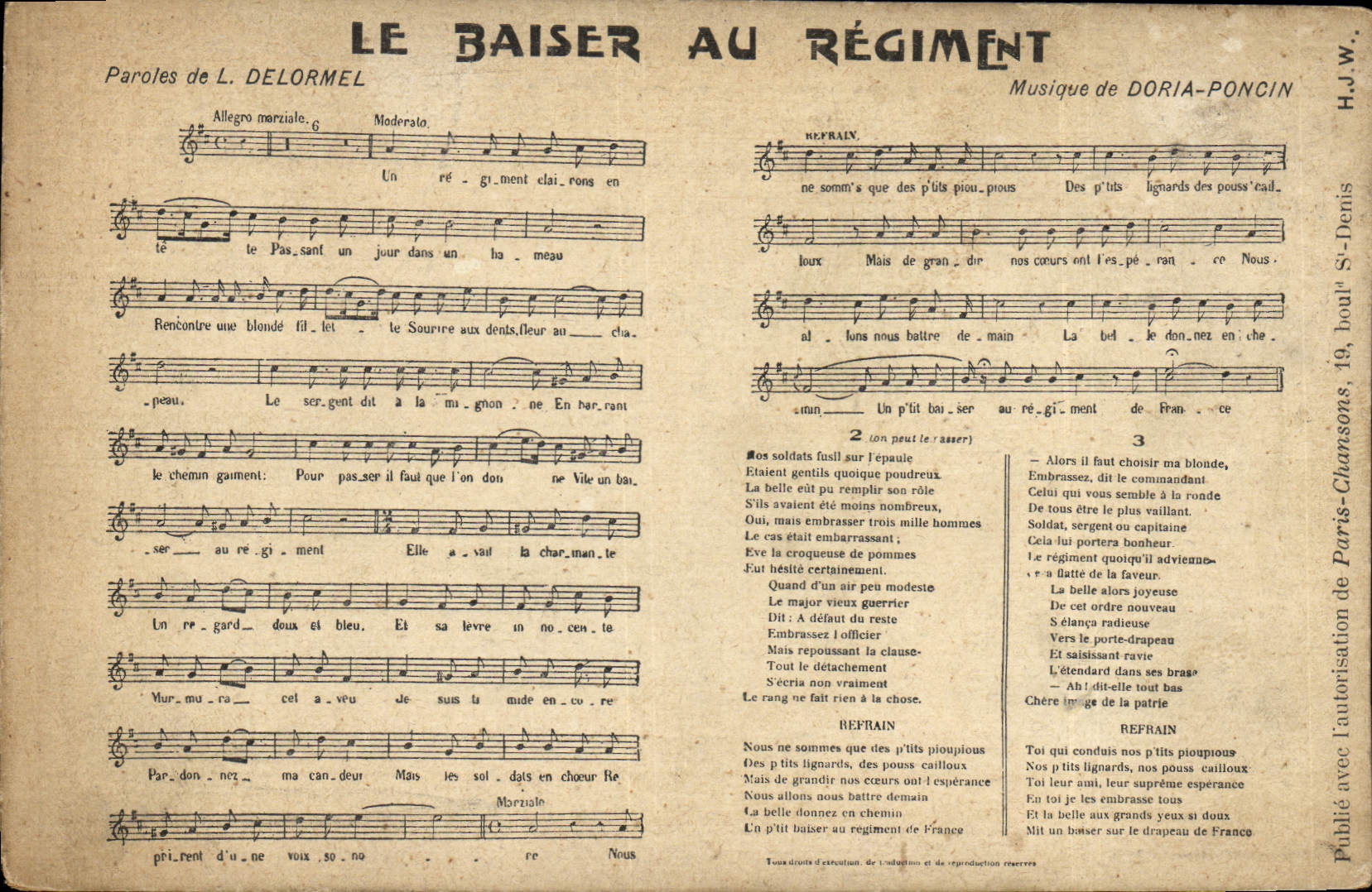 CPA Le baiser du regiment Delormel 
