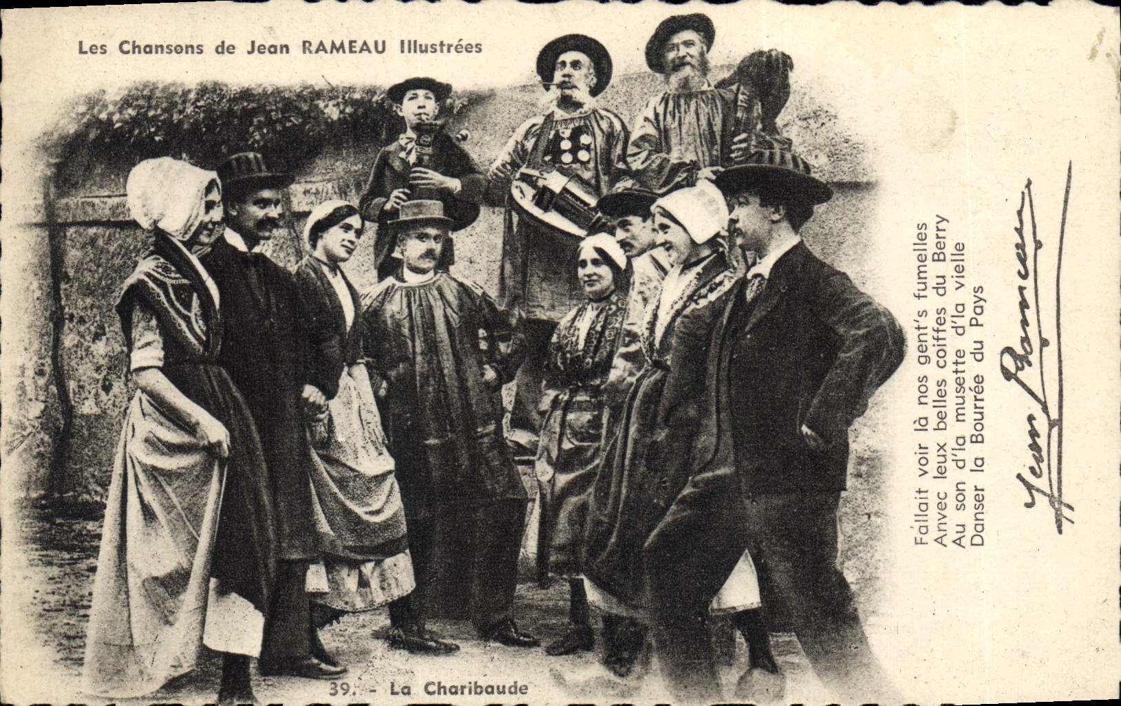 Vintage Postcard songs of illustrated Jean Branch Charibande