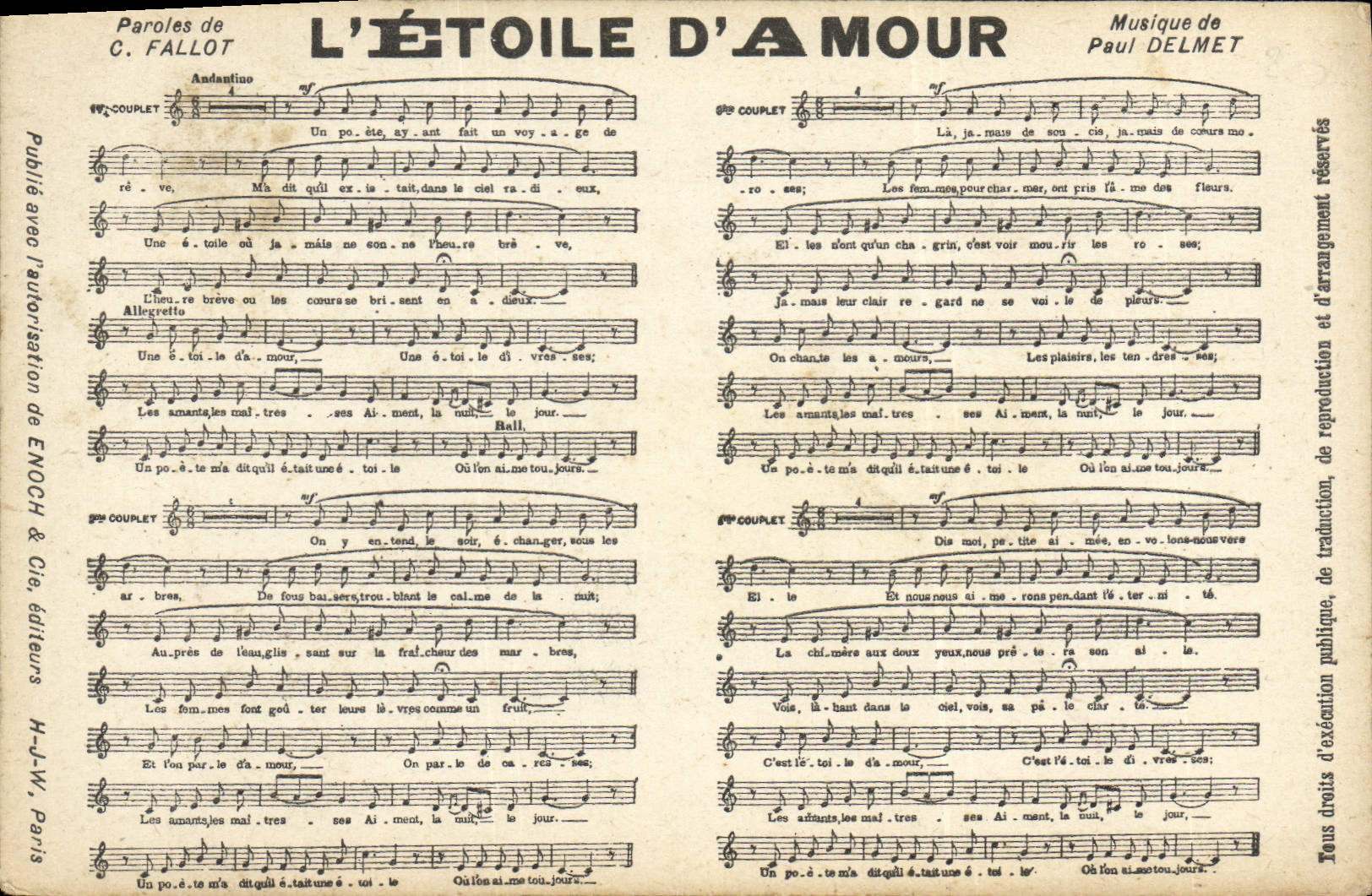 CPA L'etoile d'amour Fallot Paul Delmet