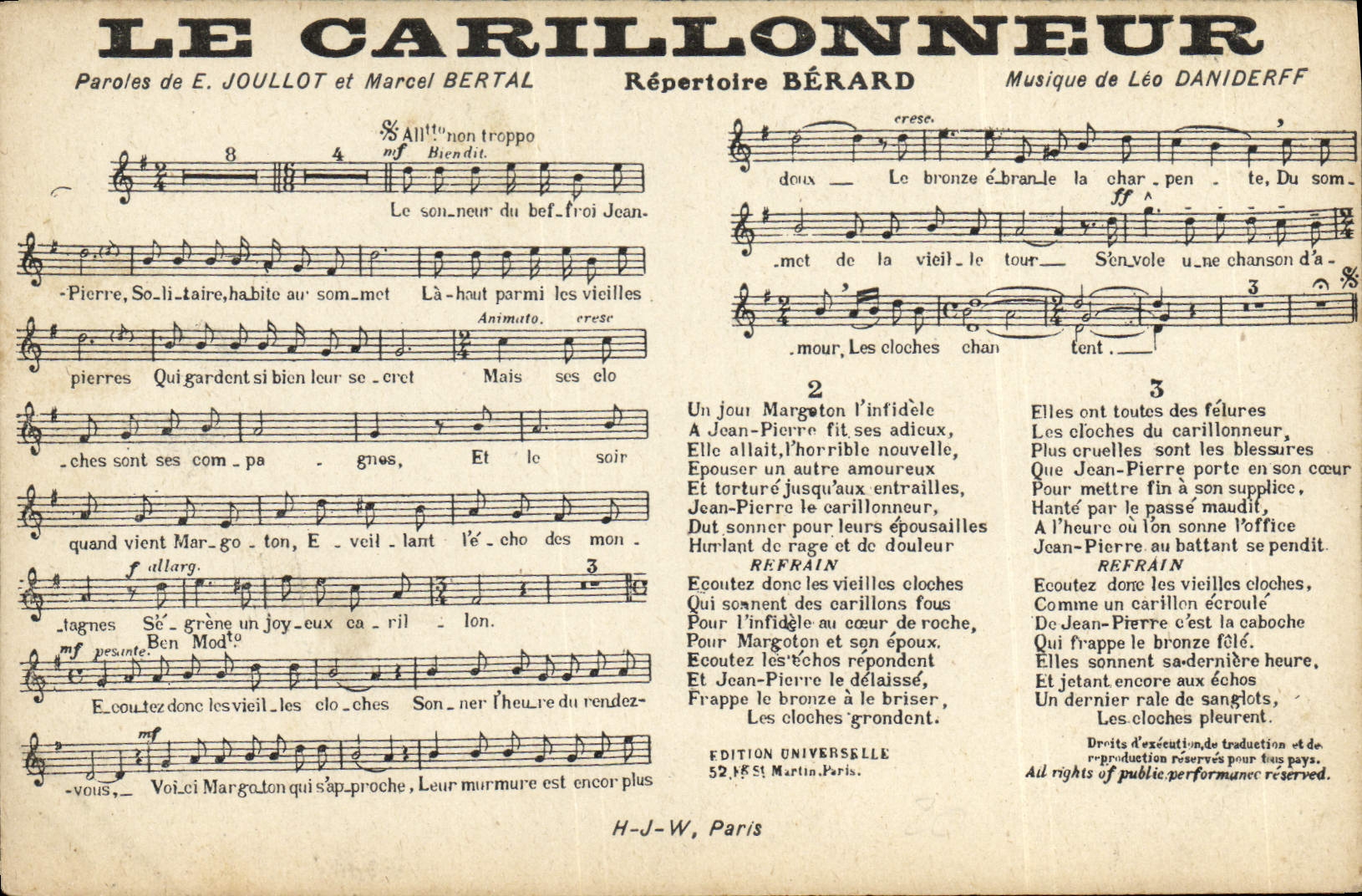CPA Le Carillonneur Joullot Berard Leo Daniderff 