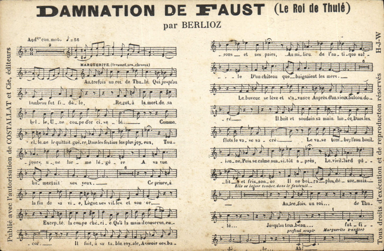 Vintage Postcard Damnation of Faust Berlioz King de Thule