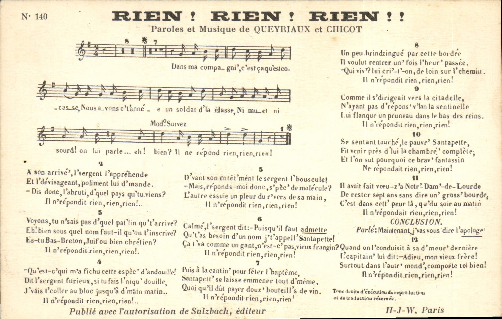 CPA Rien ! Rien ! Rien ! Queyriaux Chicot 