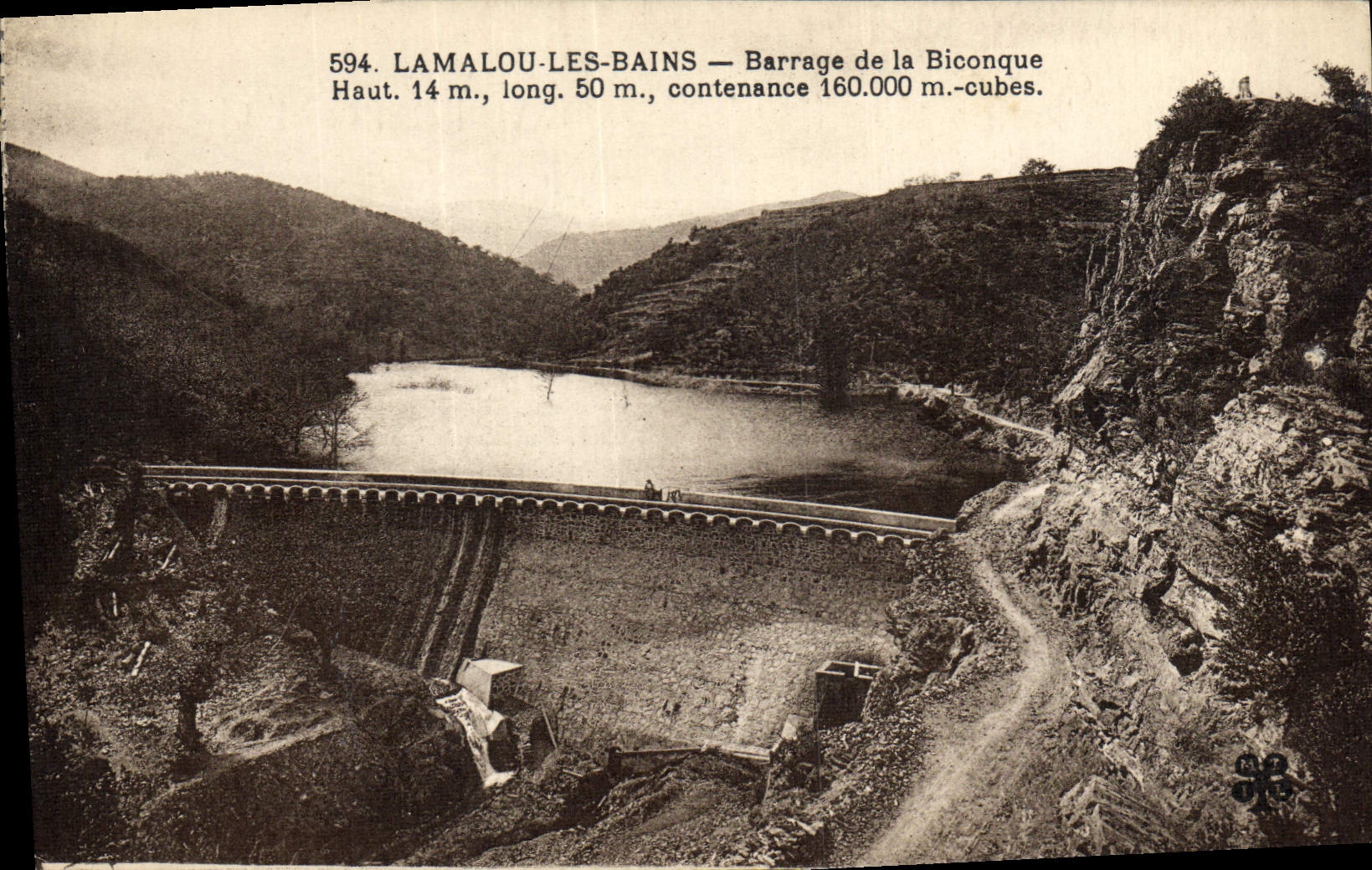 Vintage Postcard Lamalou Electricity the Baths Stopping of Biconque