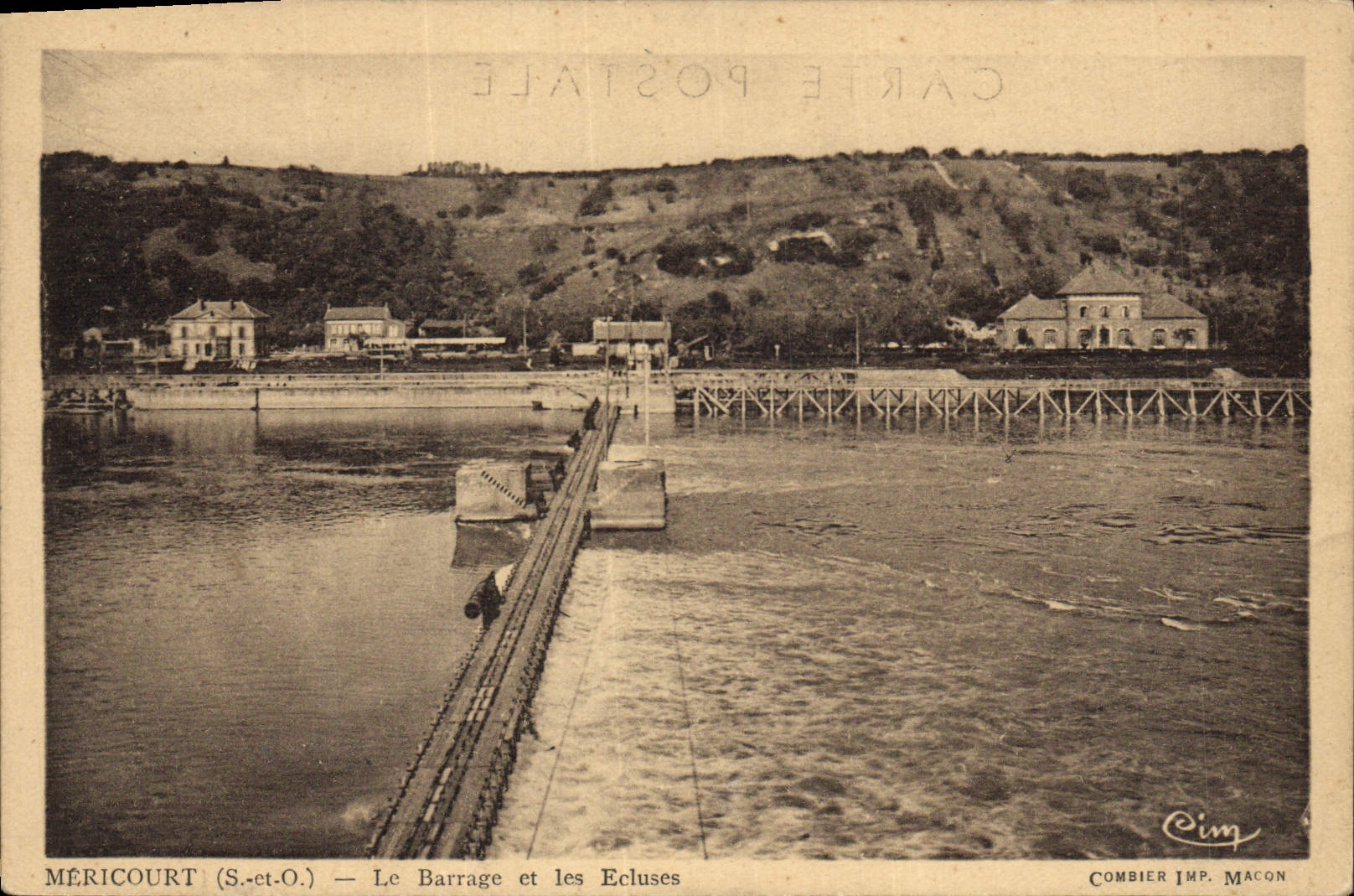 Vintage Postcard Mericourt Electricity stopping and locks