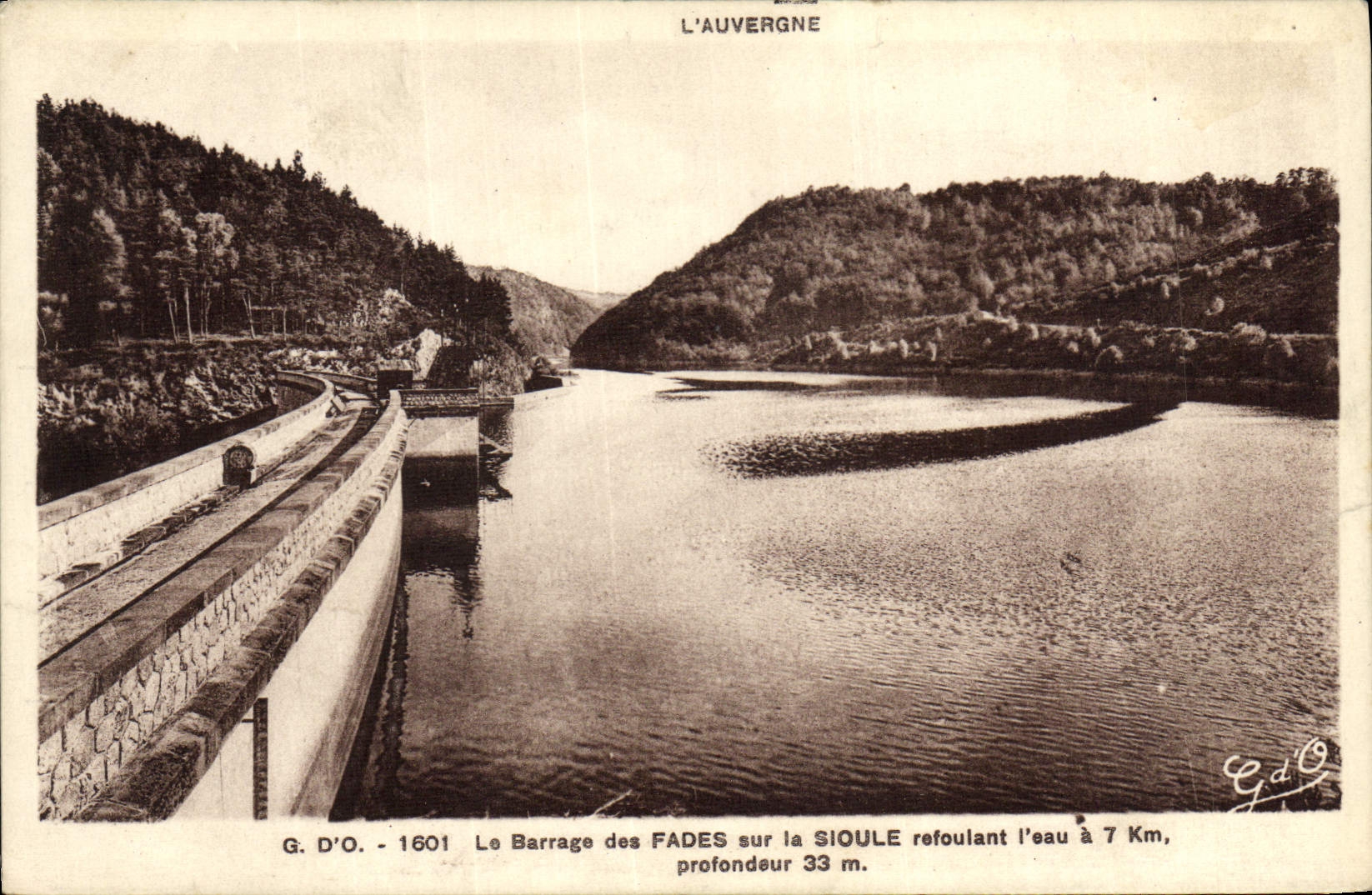 Vintage Postcard Electricity stopping of Insipid on Sioule