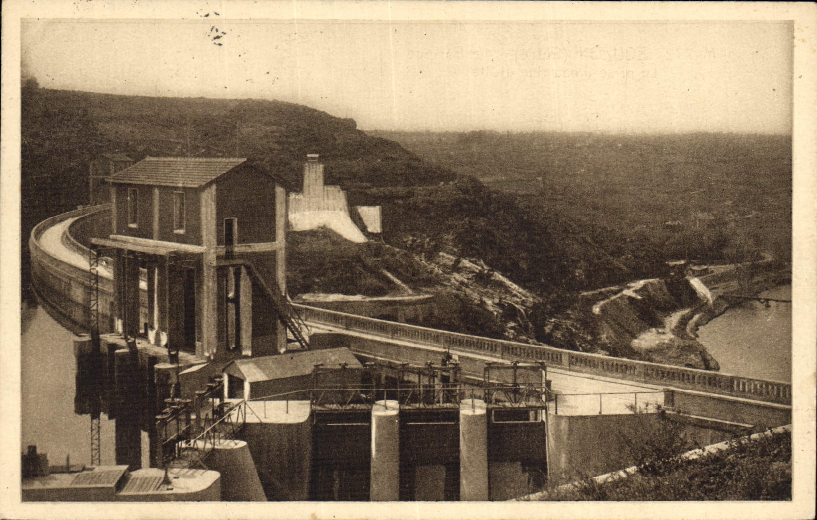 Vintage Postcard Eguzon Electricity stopping the hydrant Right Bank