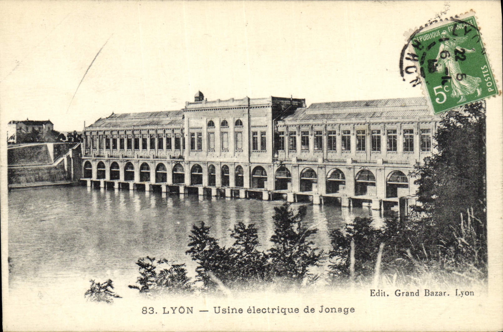 Vintage Postcard Electricite Lyon Machines electric of Jonage
