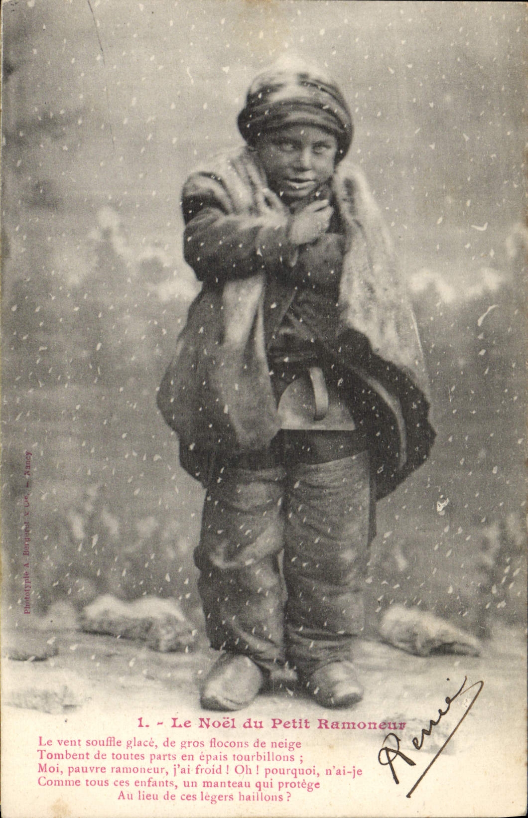 CPA Fantaisie Enfant Le Noel du Petit Ramoneur