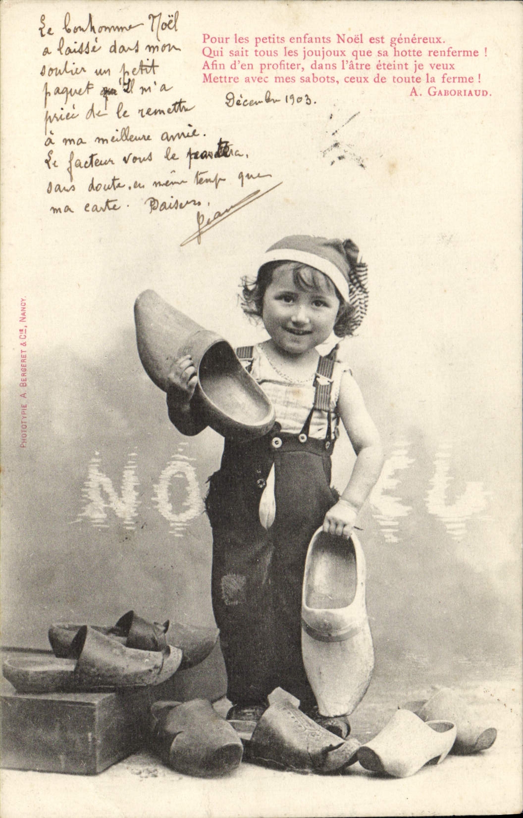 CPA Fantaisie Enfant Sabots