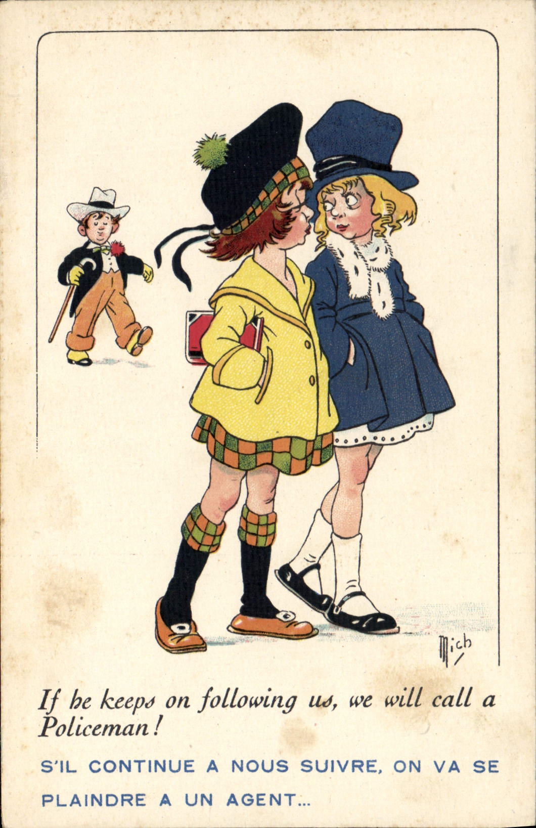 Vintage Postcard Fantasy Illustrator Mich Children