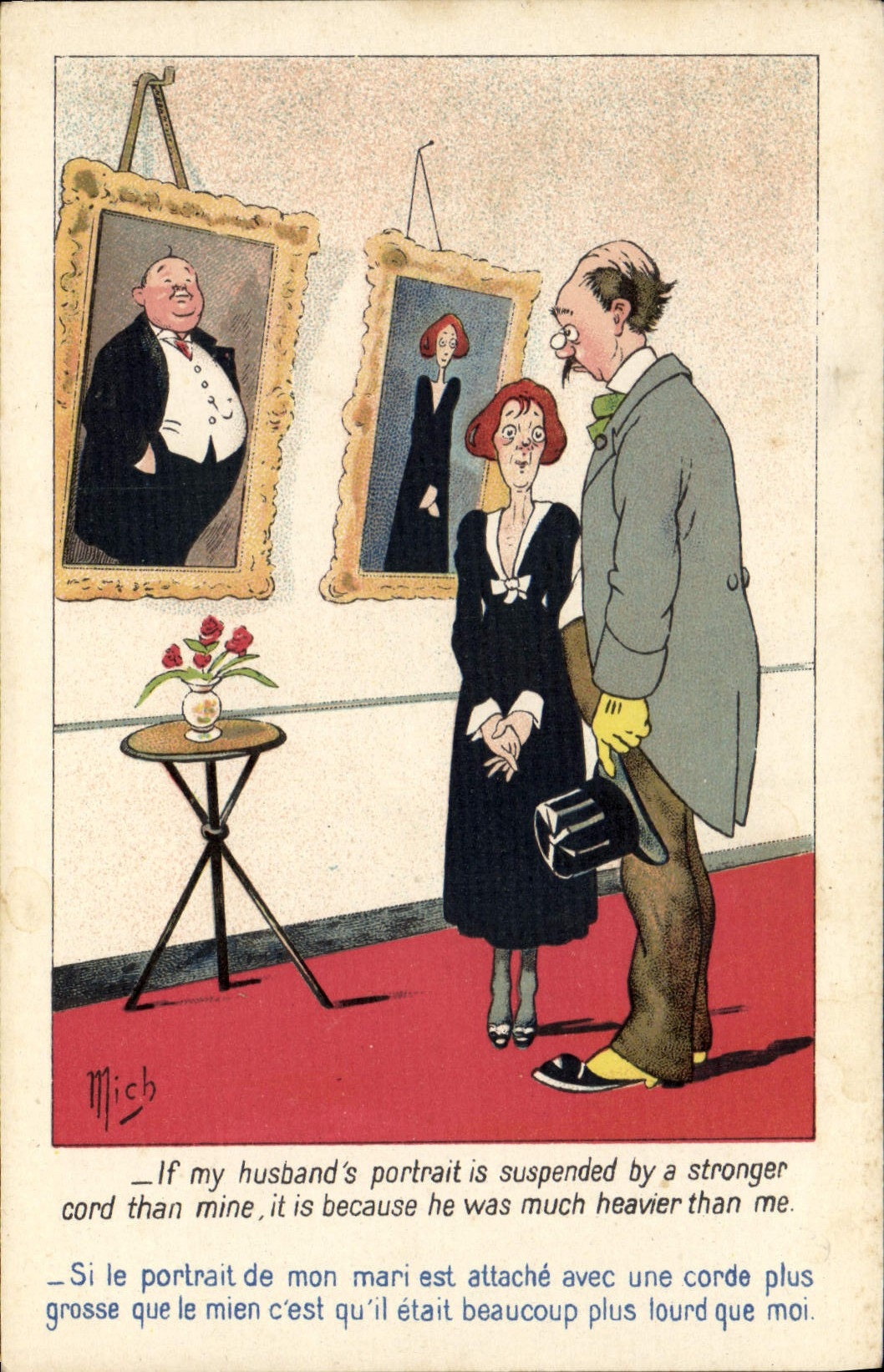 Vintage Postcard Fantasy Illustrator Mich Tables