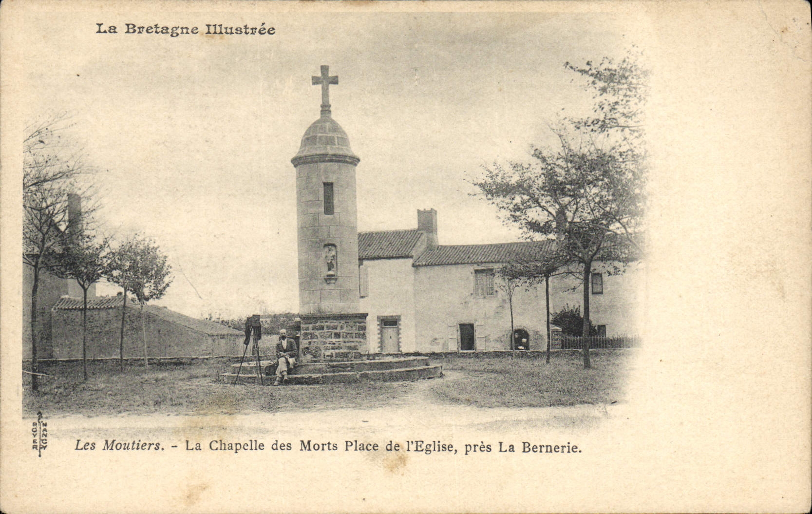Vintage Postcards Moutiers the vault of deaths place church close Bernerie