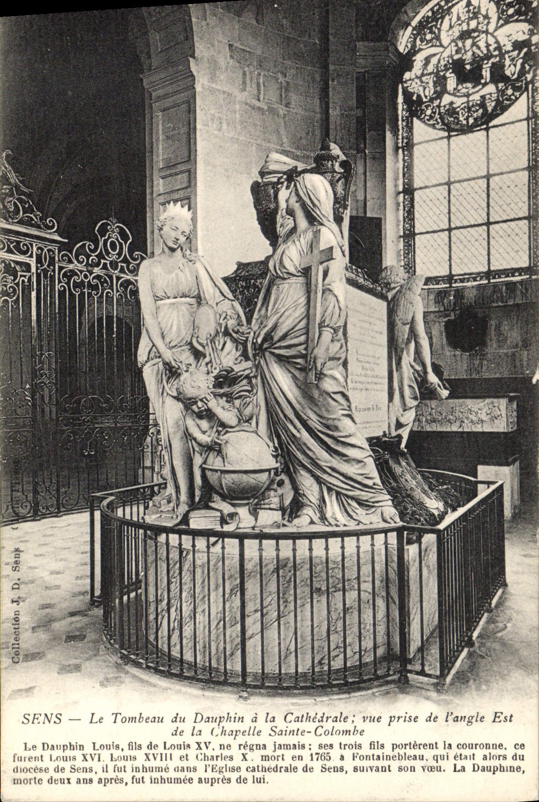 Vintage Postcard Sens the tomb of the Dolphin of the cathedral seen taken of the angle Is vault Sainte Dove