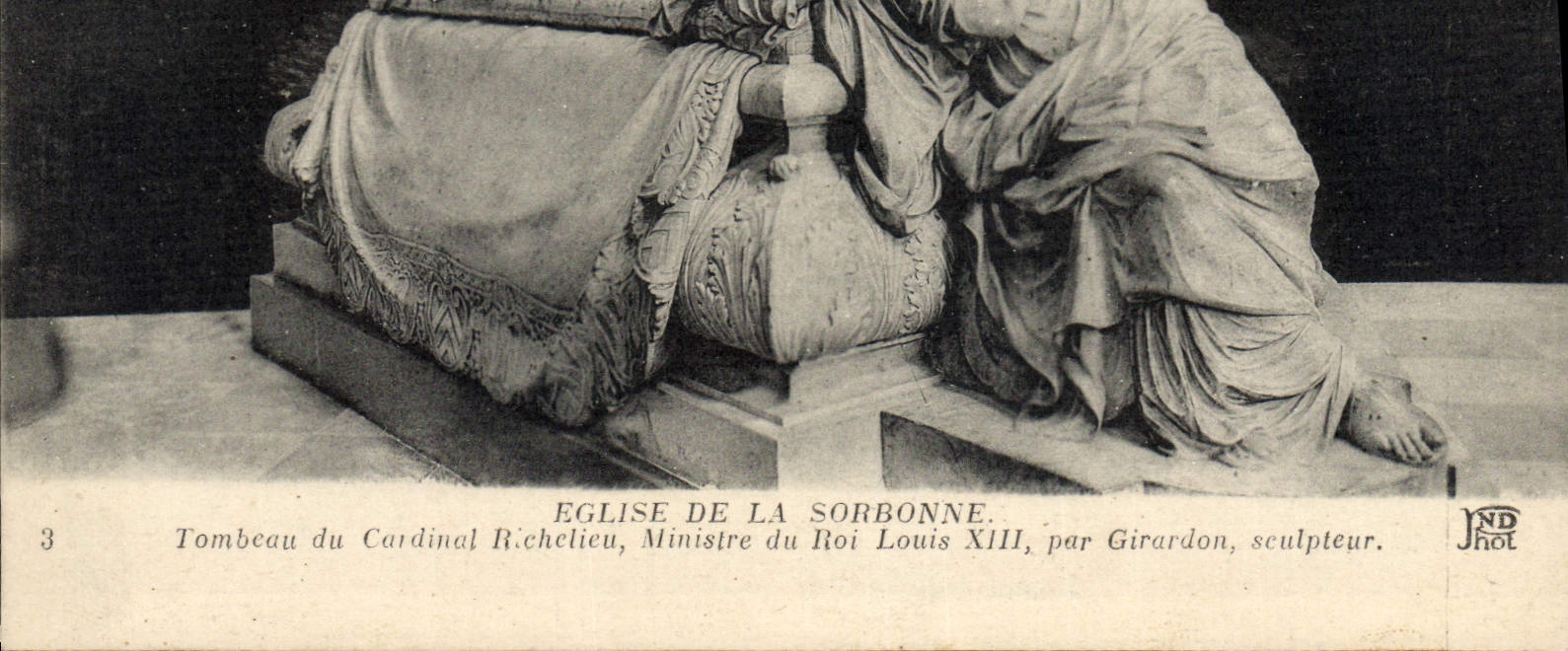 Vintage Postcard Paris Church of the Sorbonne Tomb of the cardinal of Richelieu