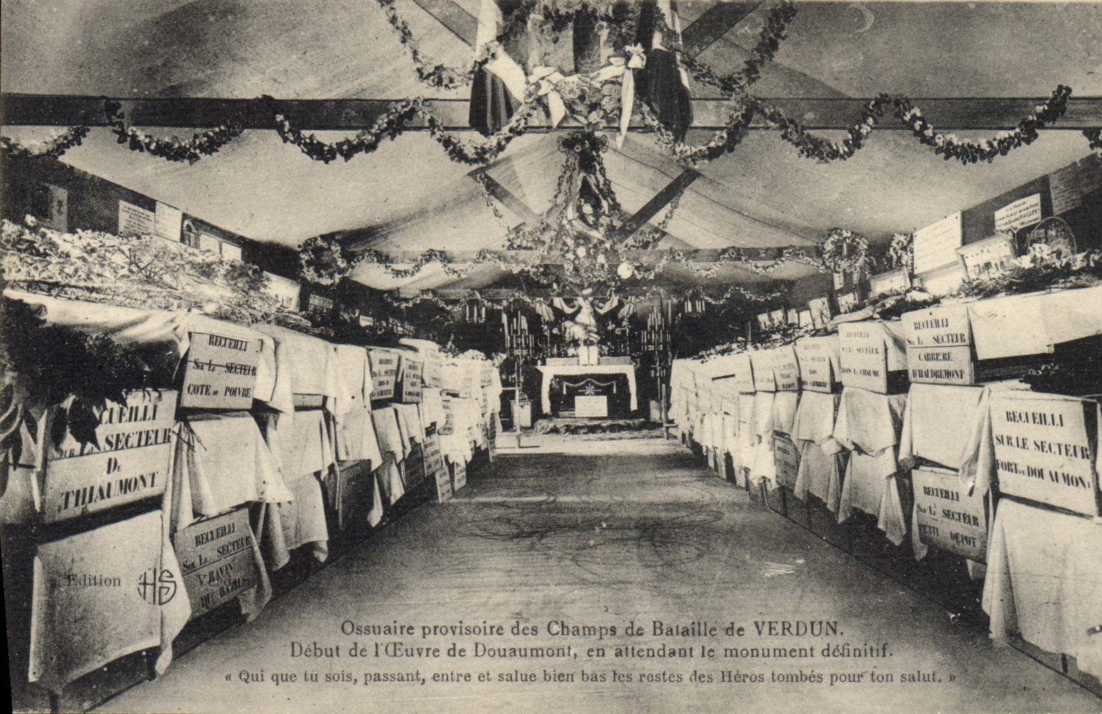 CPA Ossuaire provisoire des champs de bataille de Verdun