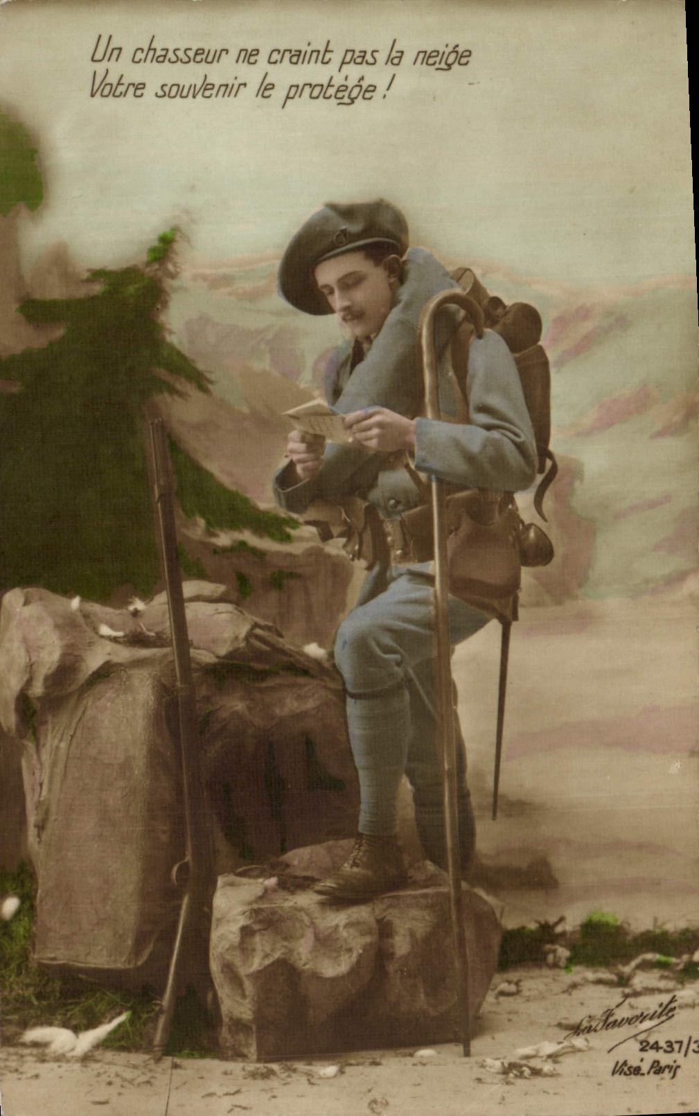 CPA Militaria Chasseurs alpins 