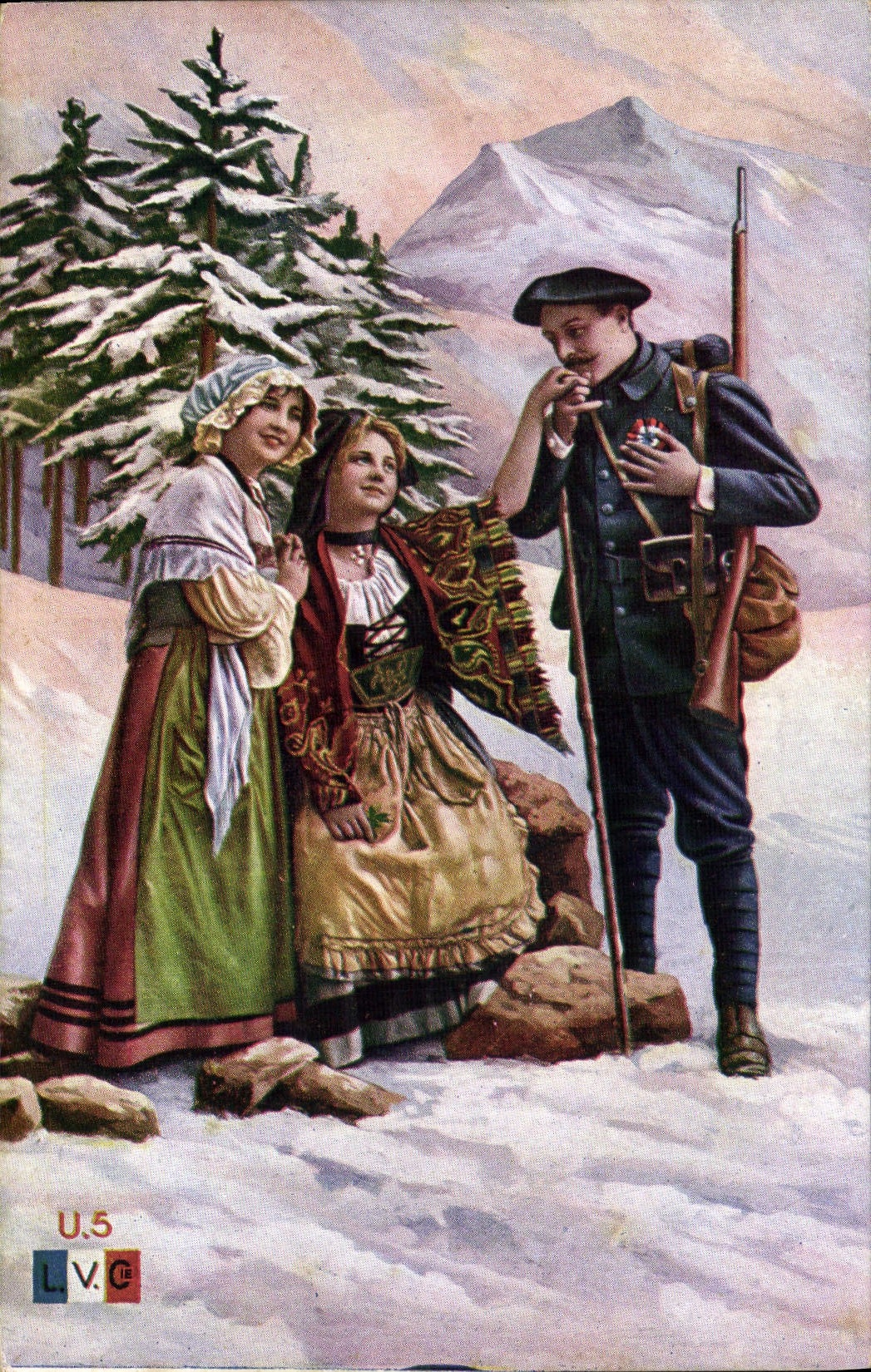 CPA Militaria Chasseurs alpins 