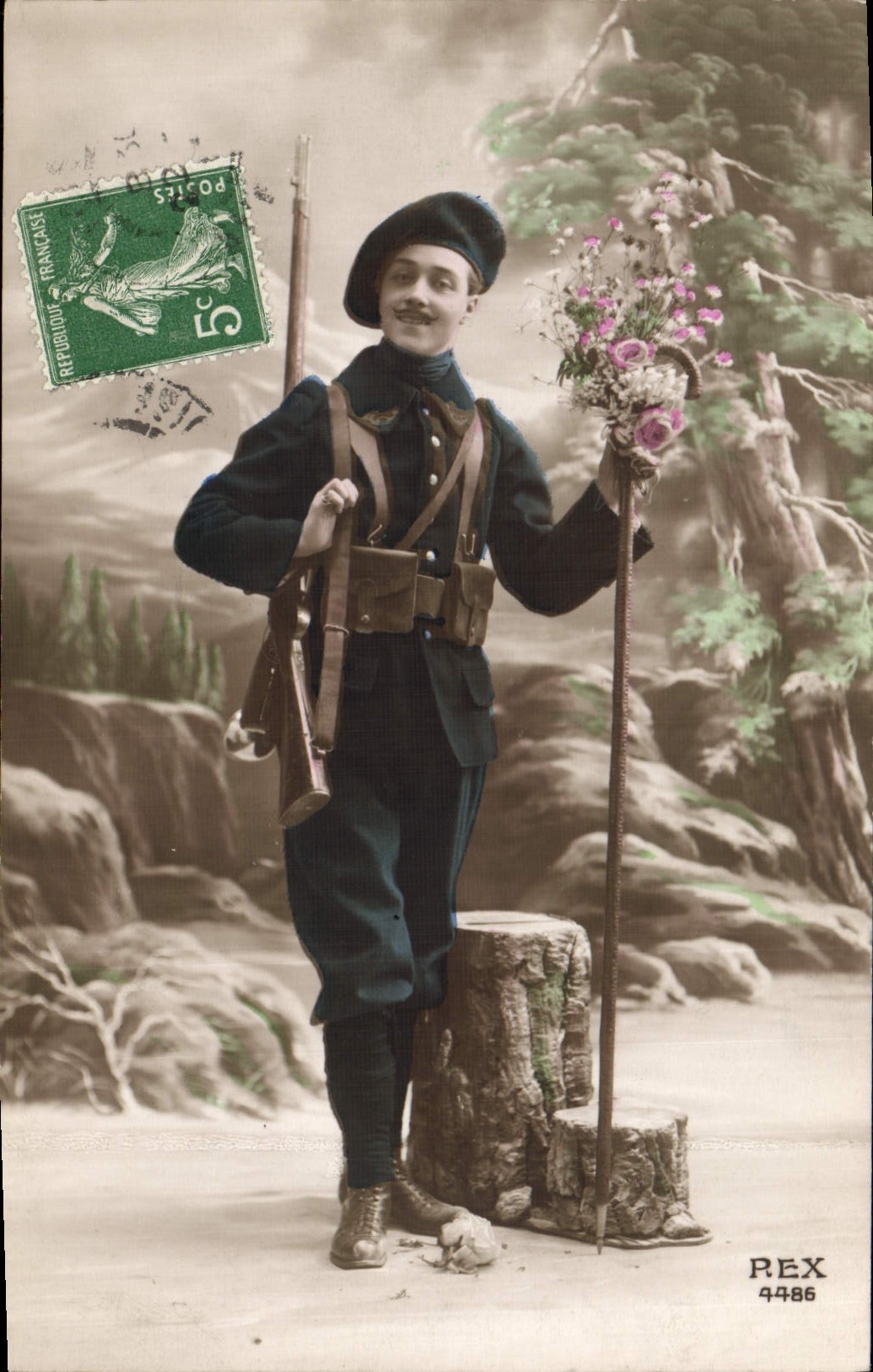 CPA Militaria Chasseurs alpins 